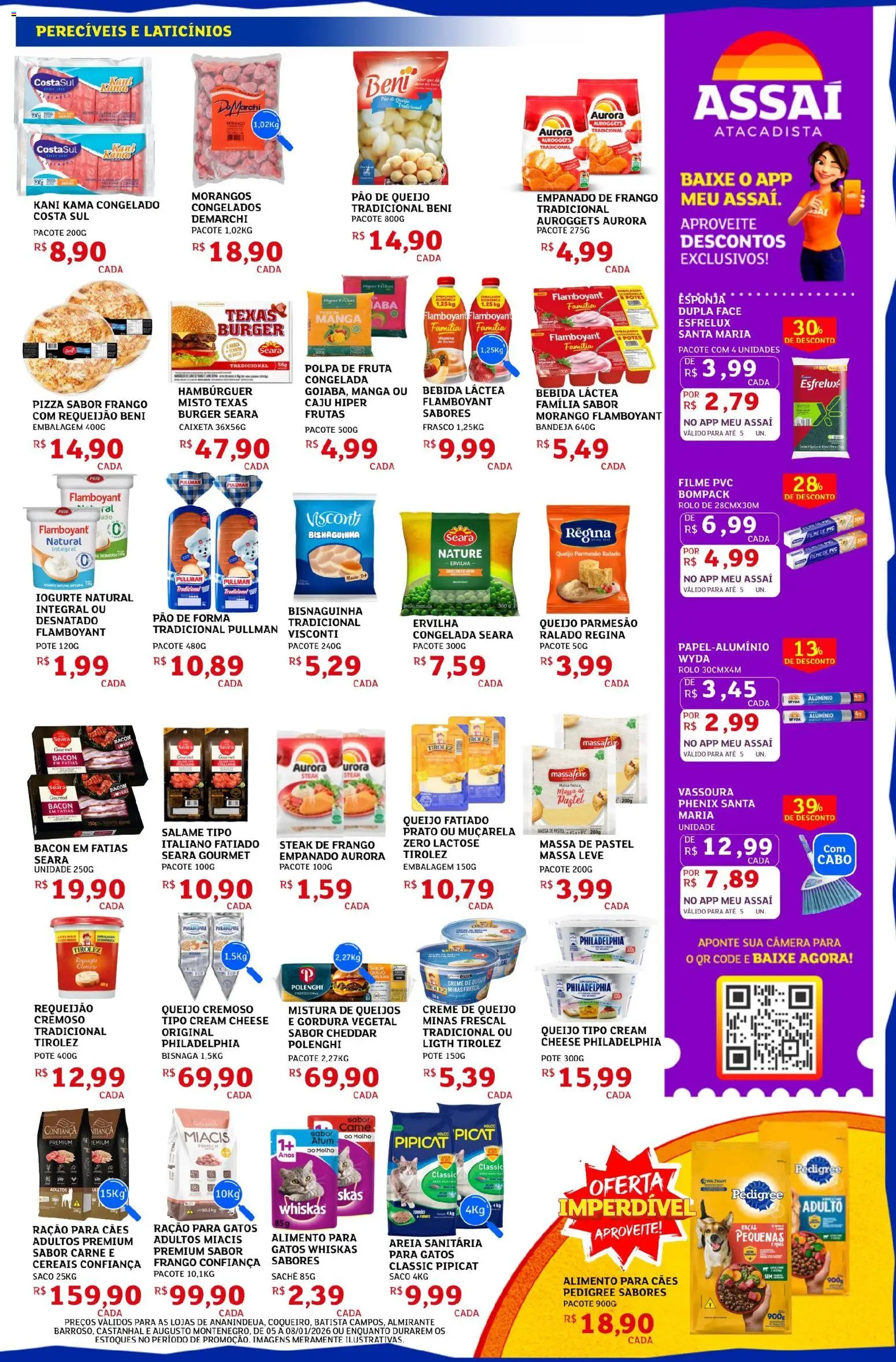 Assaí Atacadista Folheto - válido de 05.01.2026 | Página: 3 | Produtos: Salame, Pão de forma, Bandeja, Massa de pastel