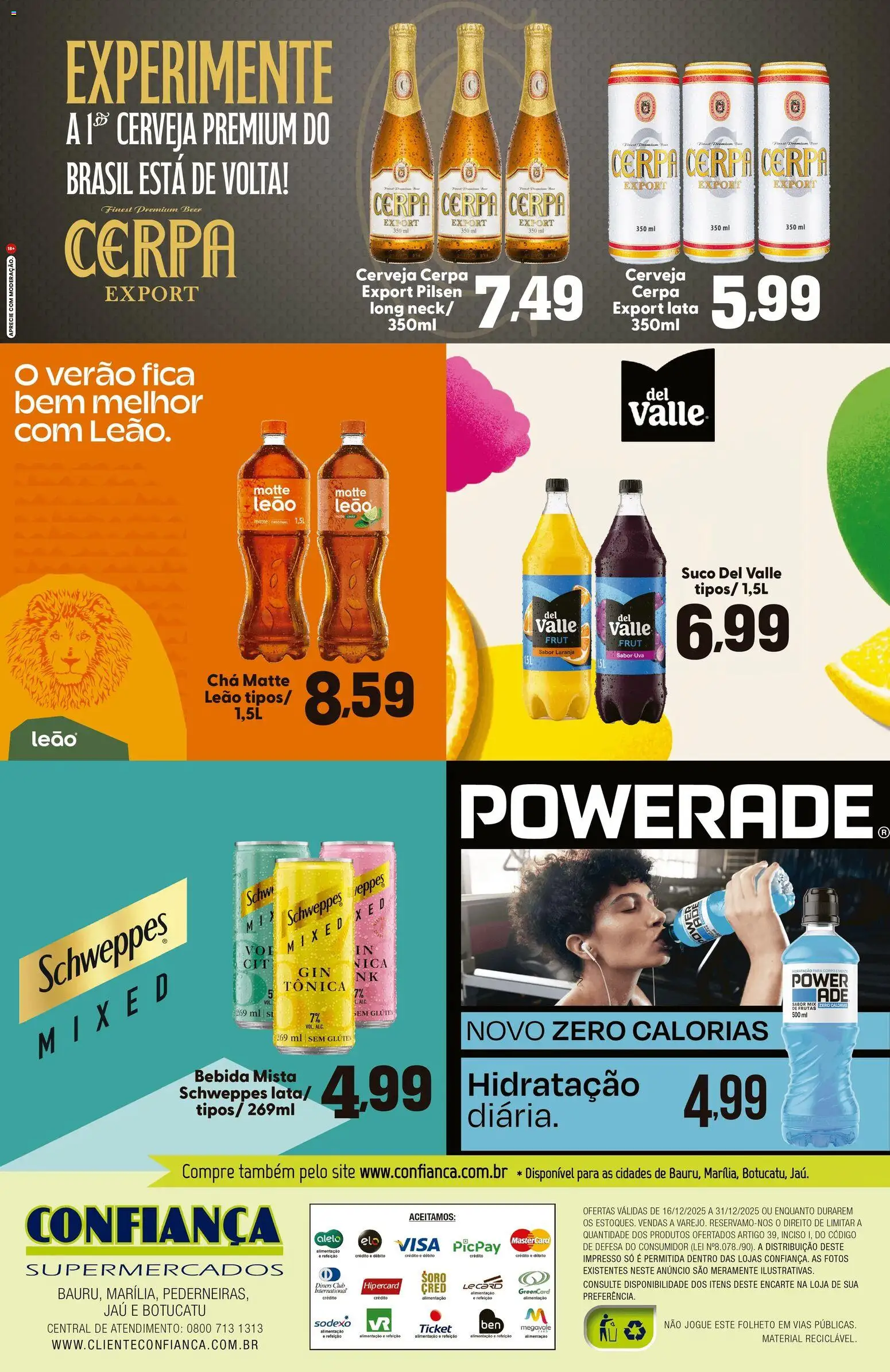 Confiança Folheto - válido de 16.12.2025 | Página: 2 | Produtos: Suco, Cerveja, Chá, Bebida