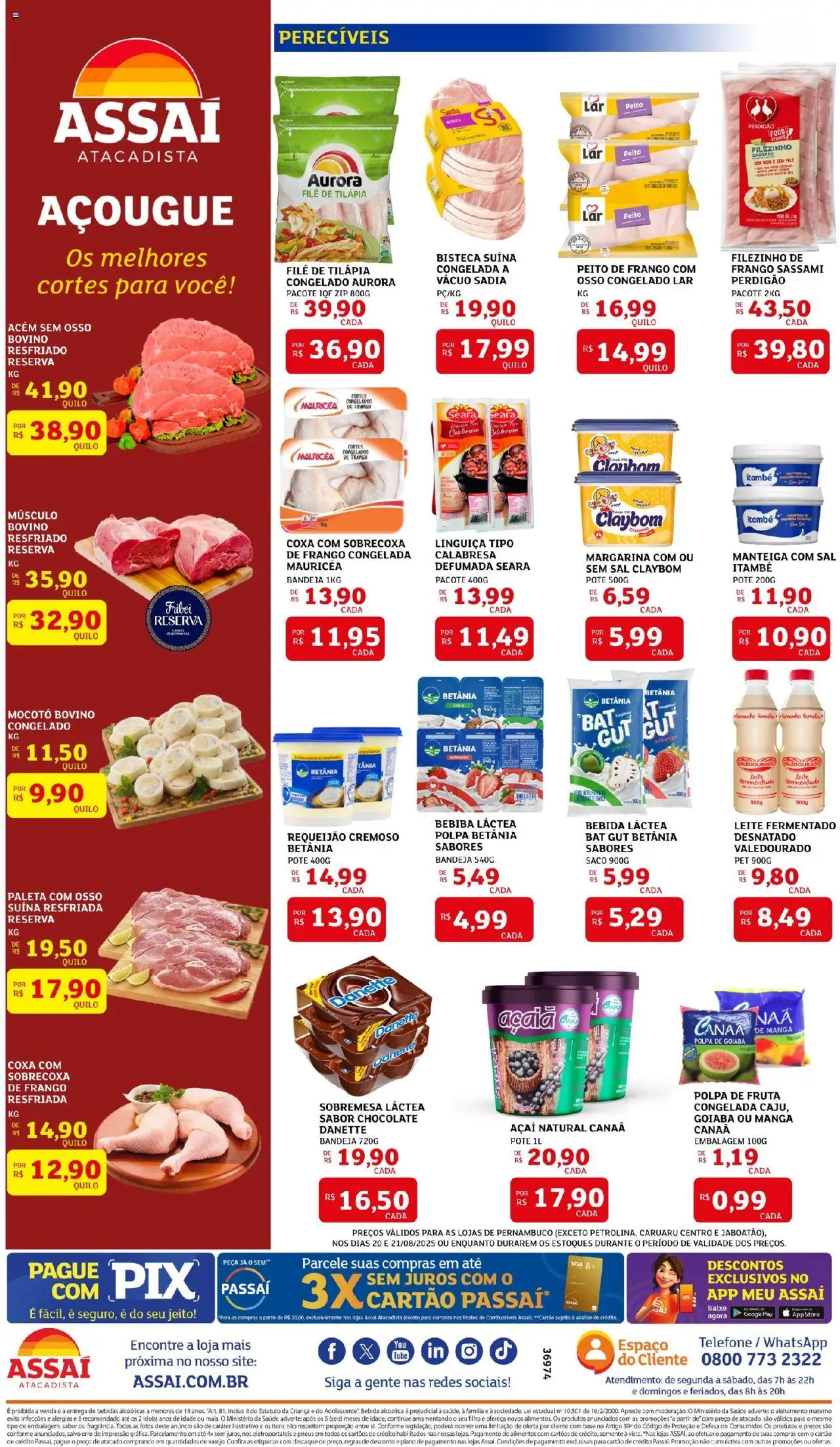 Assaí Atacadista Folheto - válido de 20.08.2025 | Página: 2 | Produtos: Goiaba, Leite, Pneus, Açaí