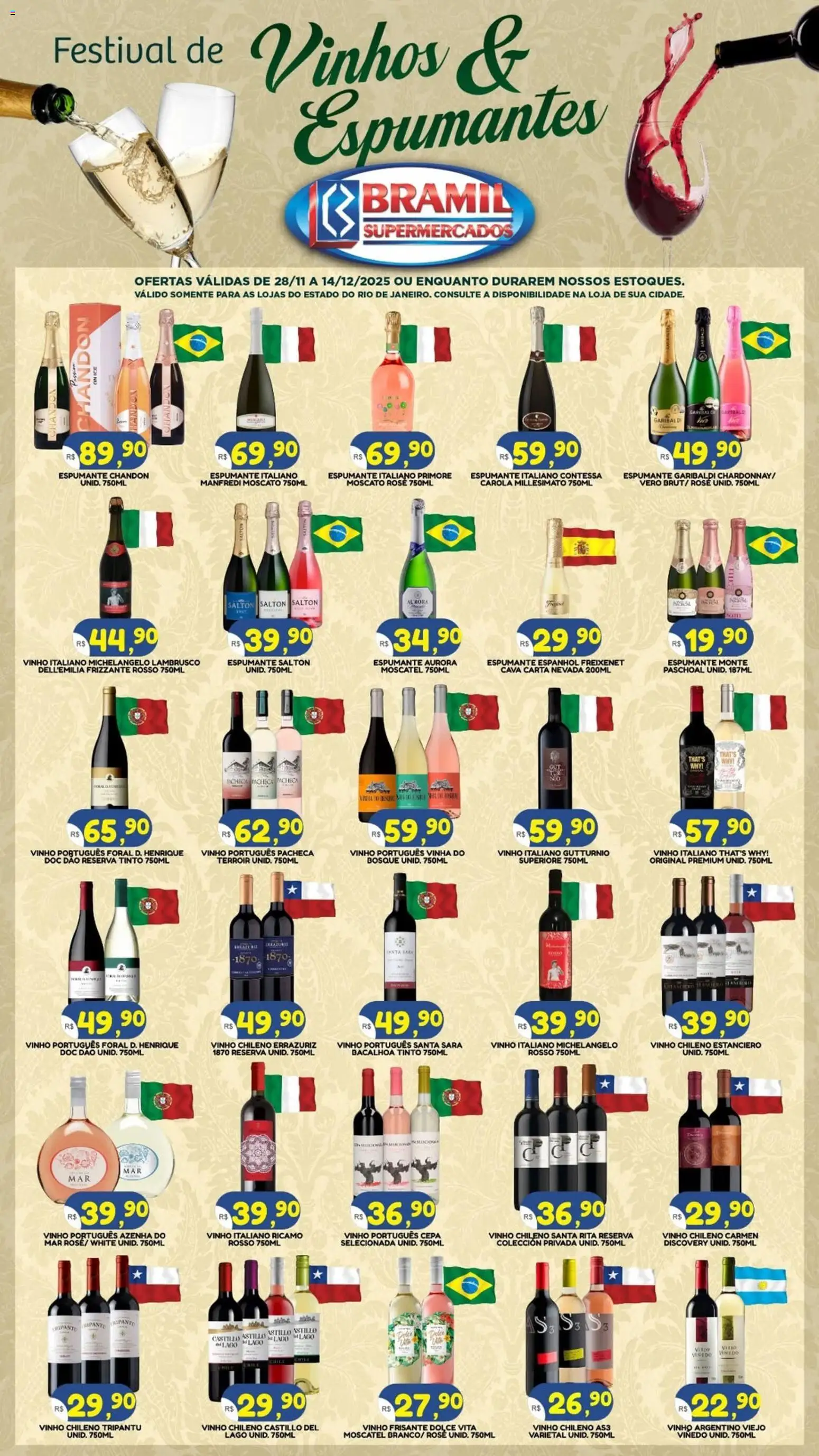 Bramil Supermercados Folheto - válido de 28.11.2025 | Página: 1 | Produtos: Espumante, Vinho