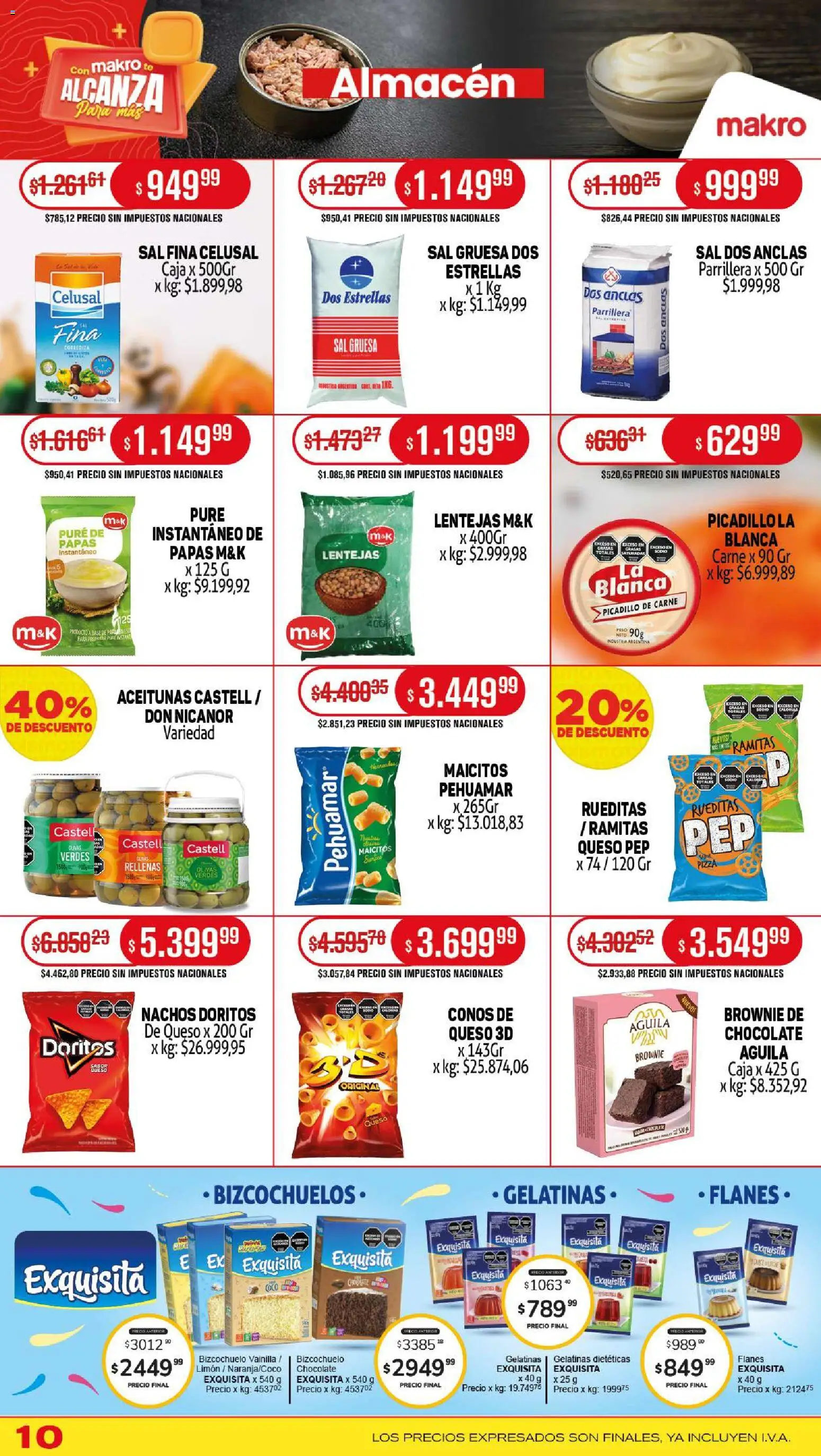 Makro ofertas │ válido desde el 06.11.2025 | Página: 10 | Productos: Lentejas, Chocolate, Pizza, Té