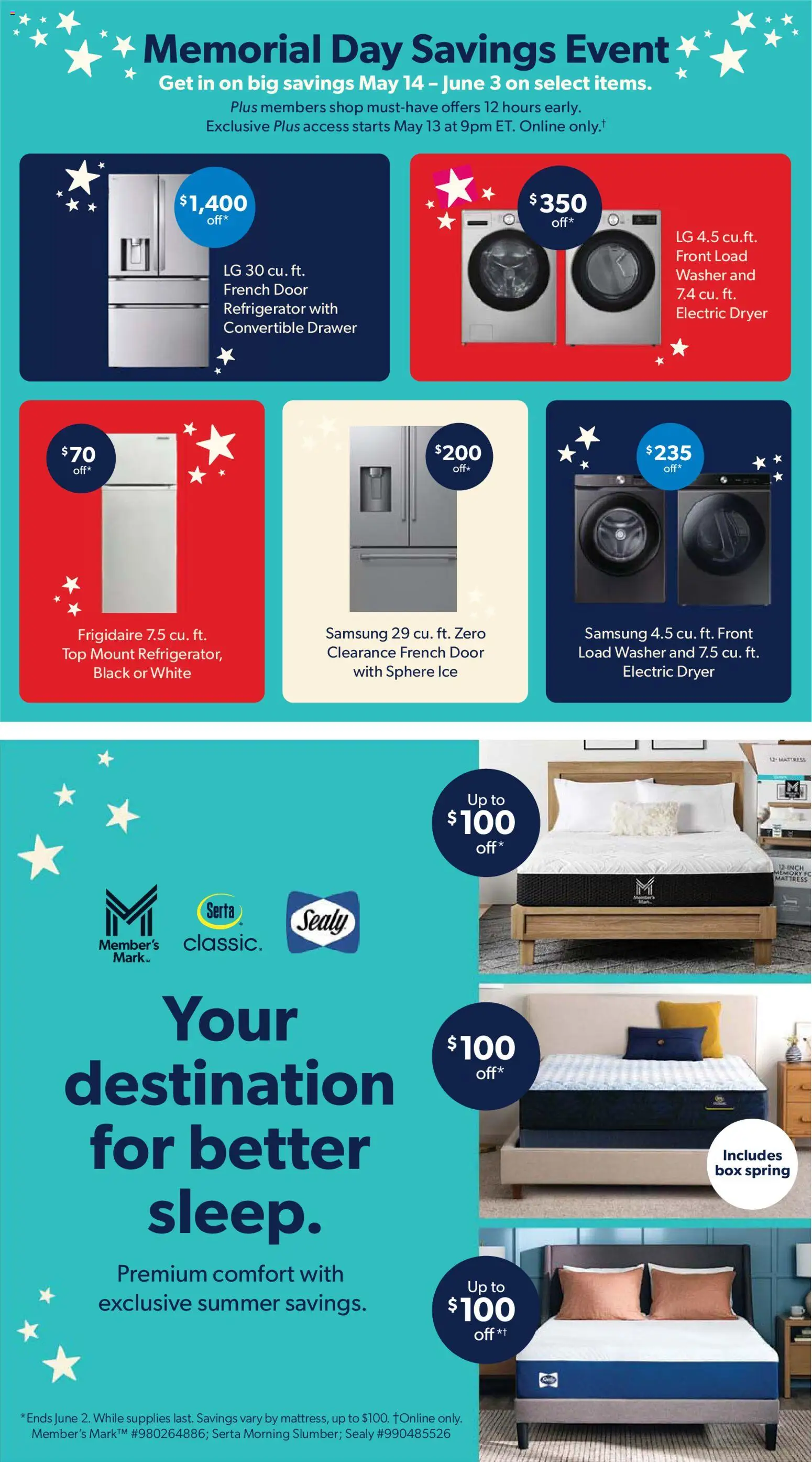 Sam's Club Weekly Ad - valid from 29.04.2026 | Page: 25 | Products: Box, Washer, Refrigerator, Dryer