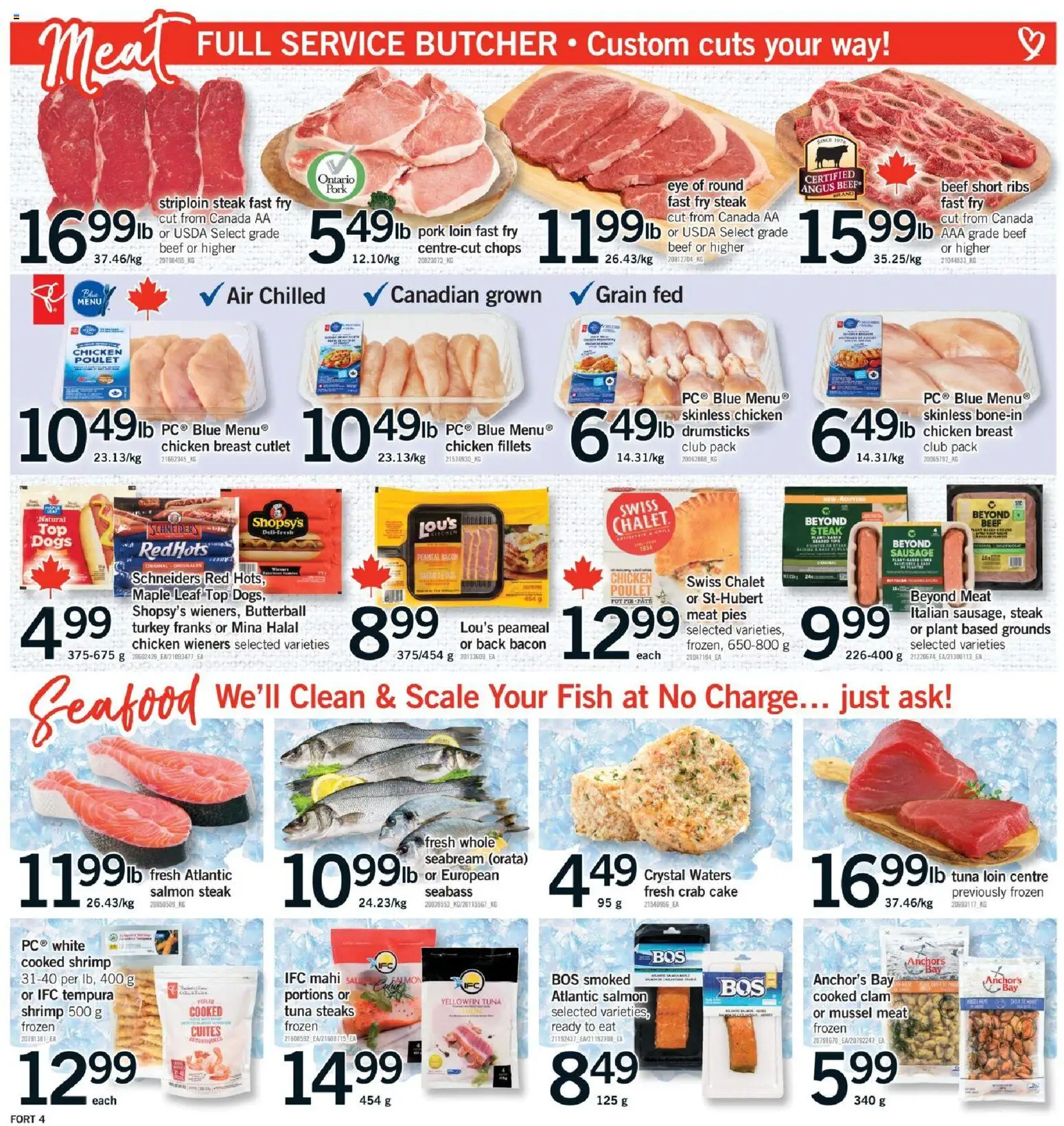 Fortinos flyer valid from 30.10.2025 | Page: 5 | Products: Fish, Beef, Chicken, Pork