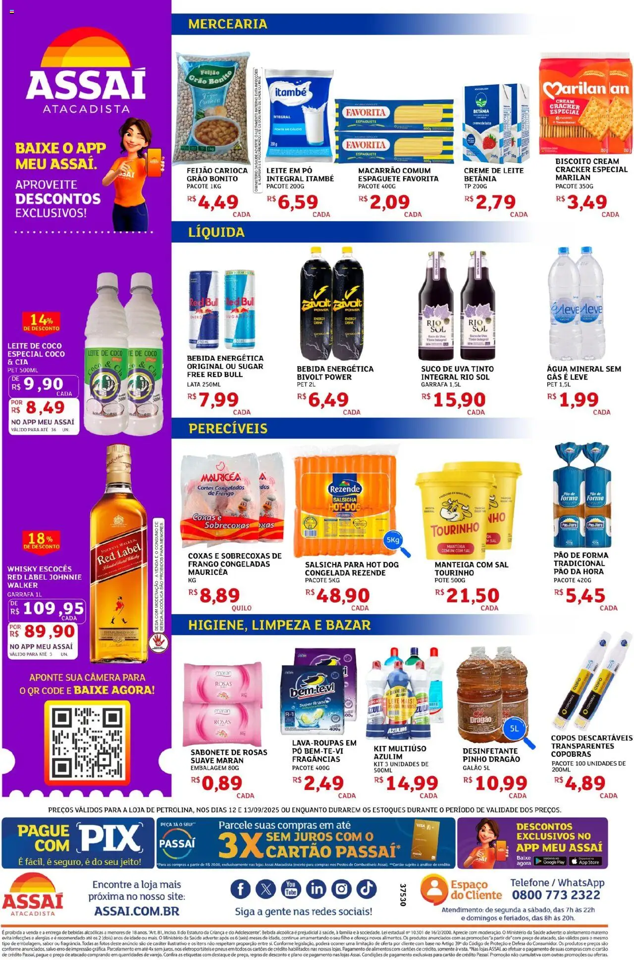 Assaí Atacadista Folheto - válido de 12.09.2025 | Página: 2 | Produtos: Azulim, Pão, Copos, Desinfetante