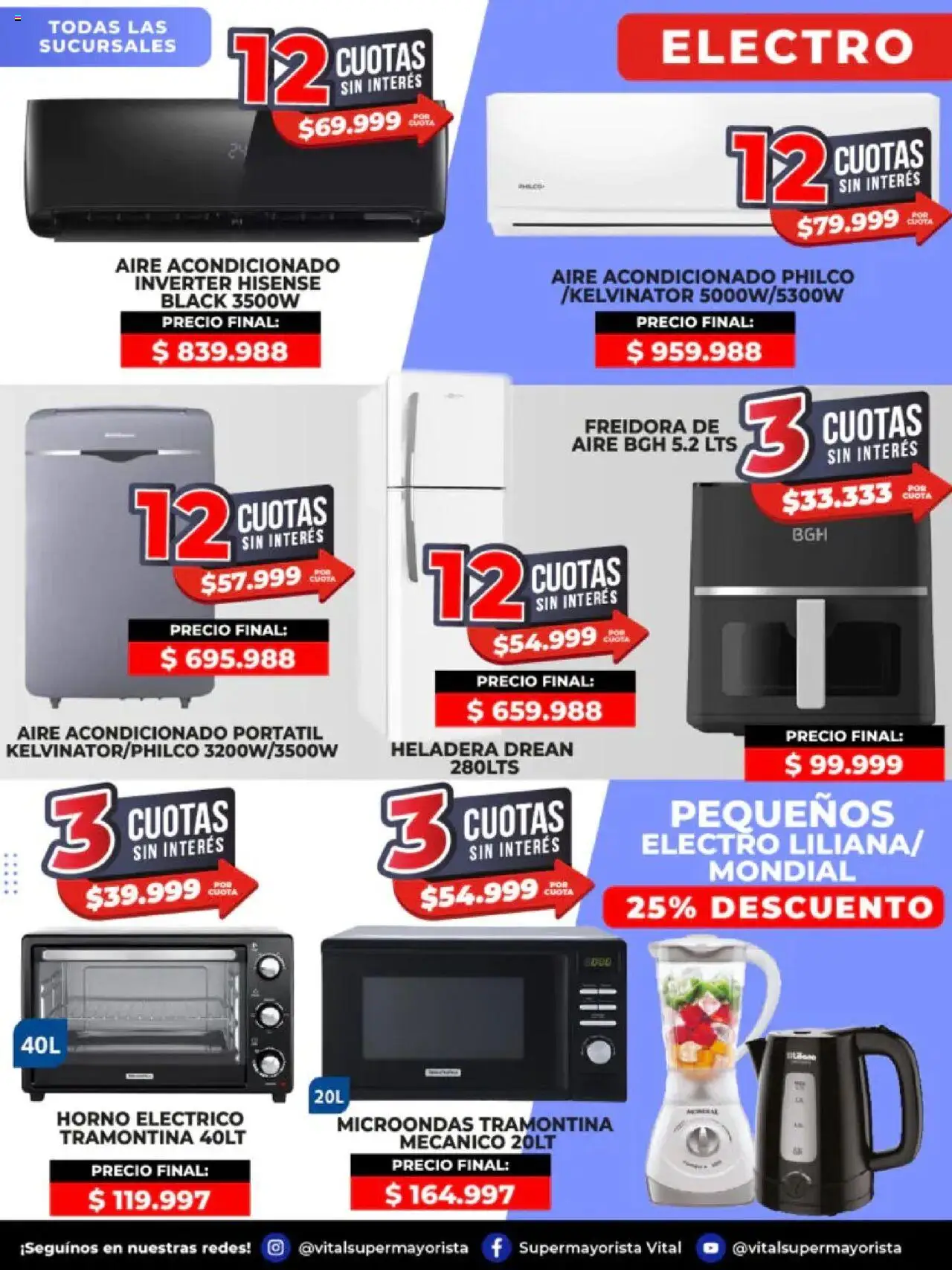 Vital - Ofertas nonfood │ válido desde el 10.08.2025 | Página: 2 | Productos: Aire acondicionado, Heladera, Microondas, Horno eléctrico