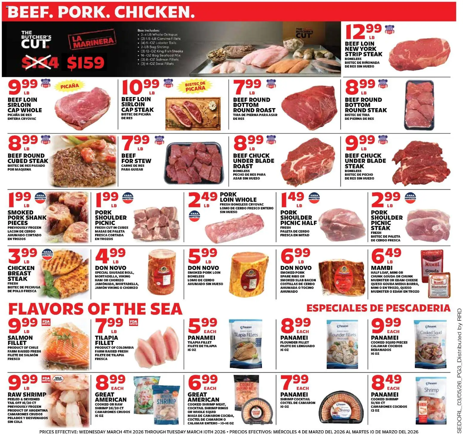Sedano's Weekly Ad - valid from 04.03.2026 | Page: 3 | Products: Pork, Beef, Sausage, Cap