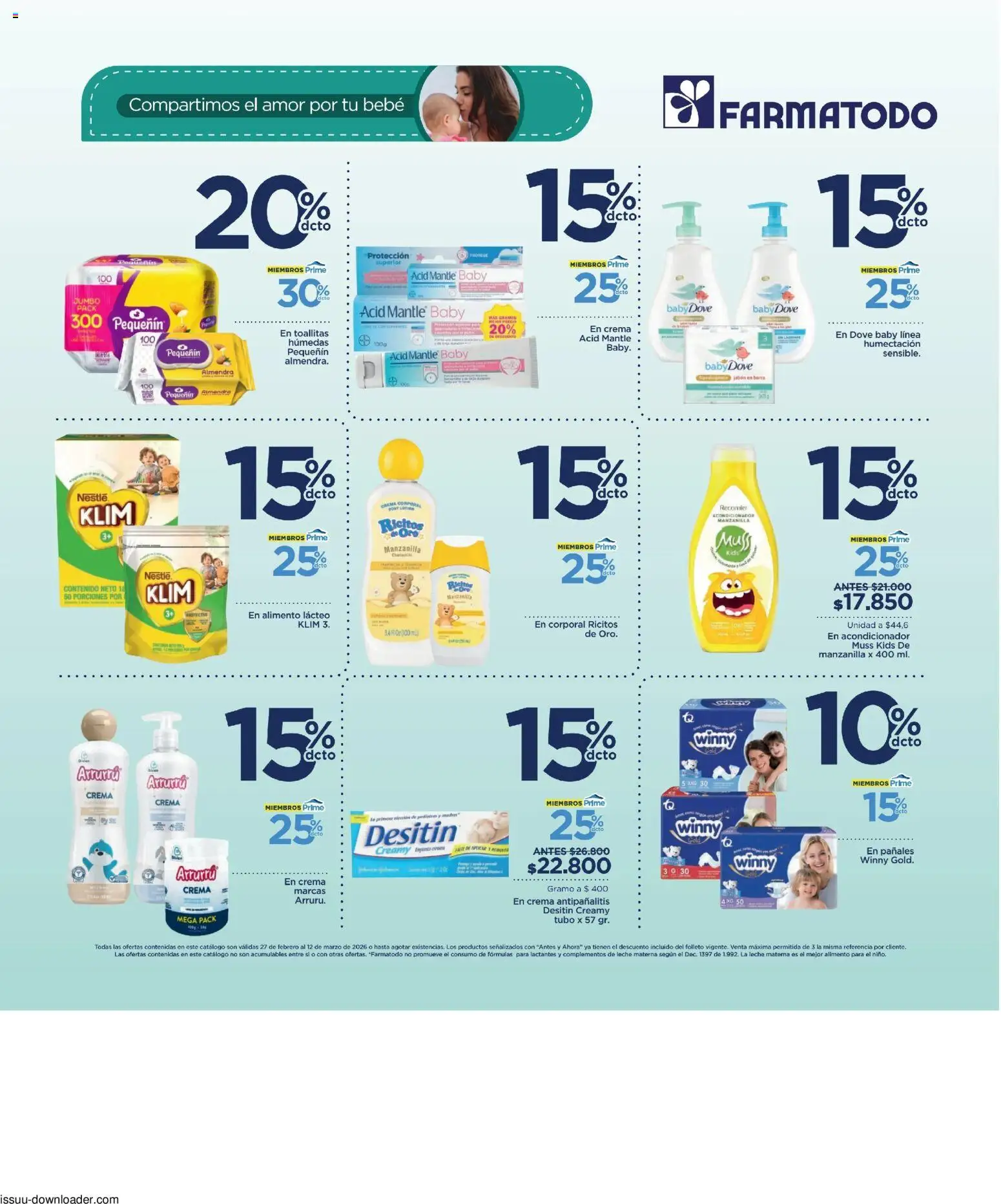 FarmaTodo revista - valida desde el 27.02.2026 | Página: 6 | Productos: Acondicionador, Jabón, Pañales, Leche