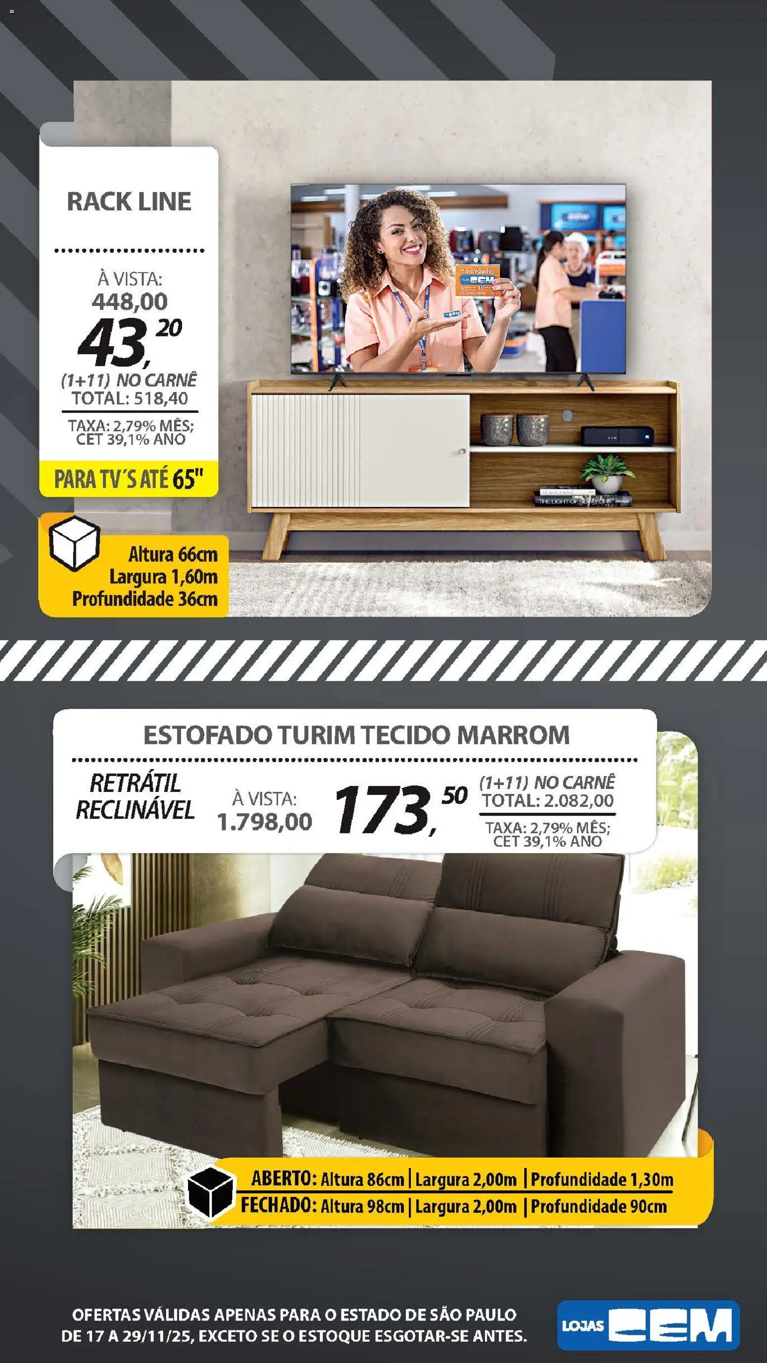Lojas Cem Folheto - válido de 17.11.2025 | Página: 94 | Produtos: Tecido, Carne, Rack