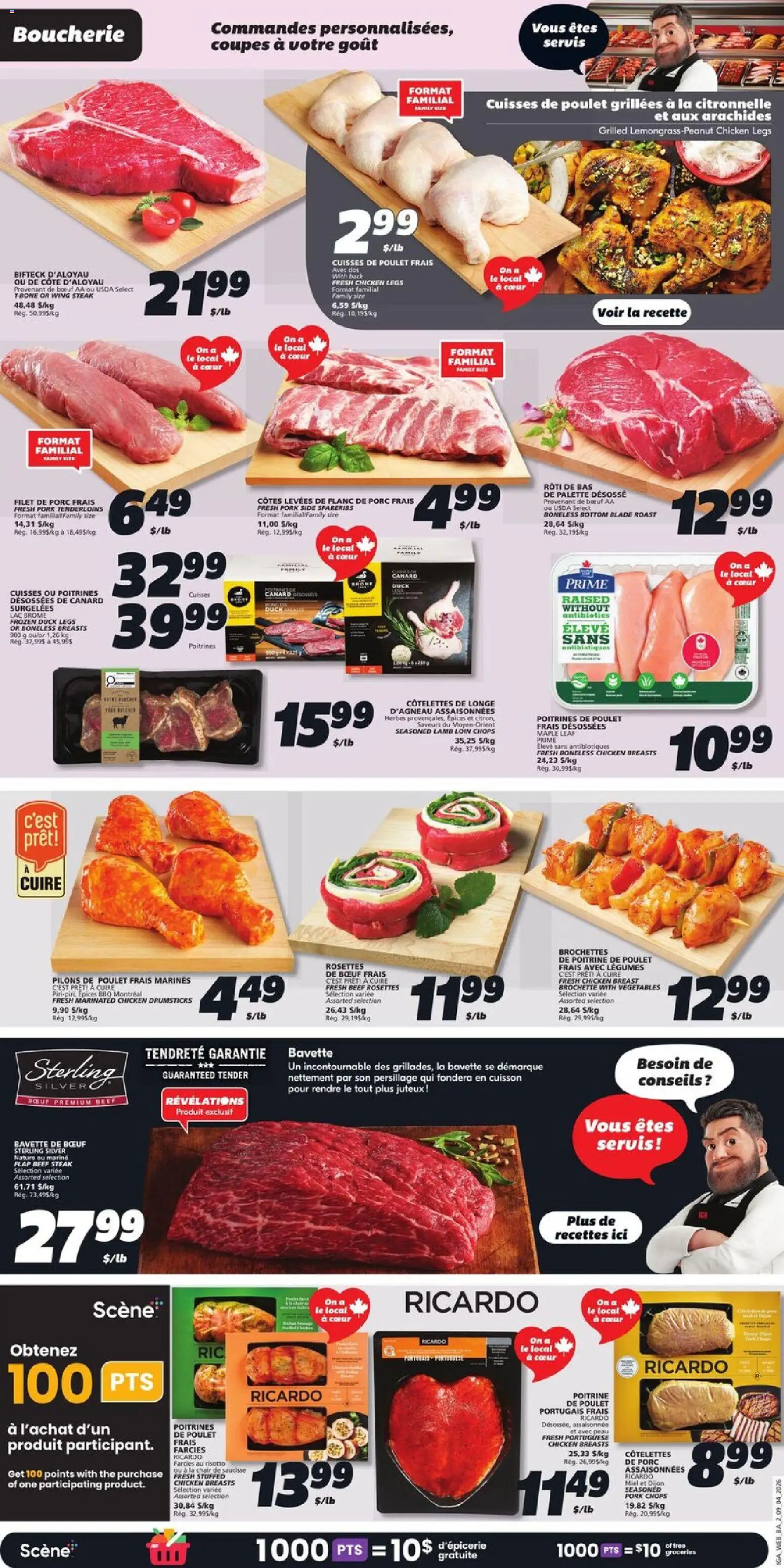 IGA flyer valid from 09.04.2026 | Page: 5 | Products: Beef, Chicken breasts, Chair, Chicken