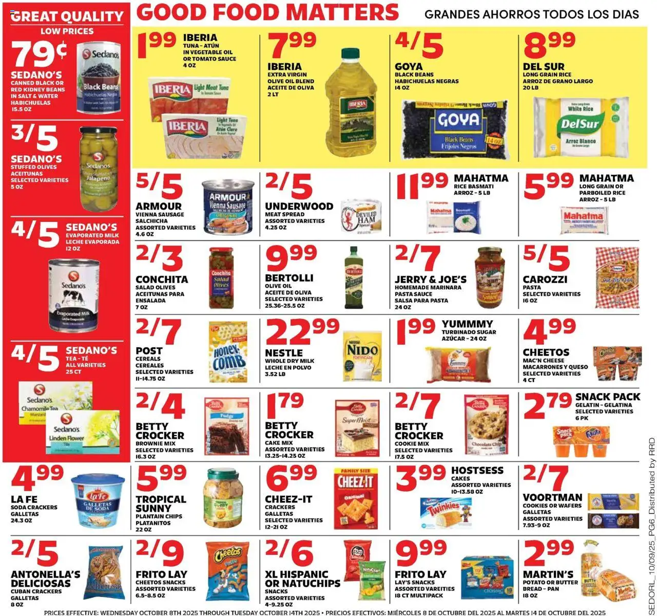Sedano's Weekly Ad - valid from 08.10.2025 | Page: 6 | Products: Butter, Oil, Salt, Sausage