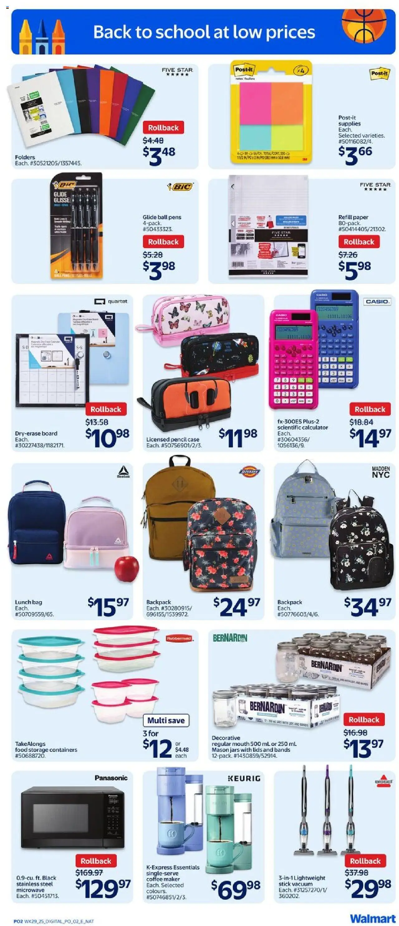 Walmart flyer valid from 14.08.2025 | Page: 11 | Products: Backpack, Bag, Coffee maker, Coffee