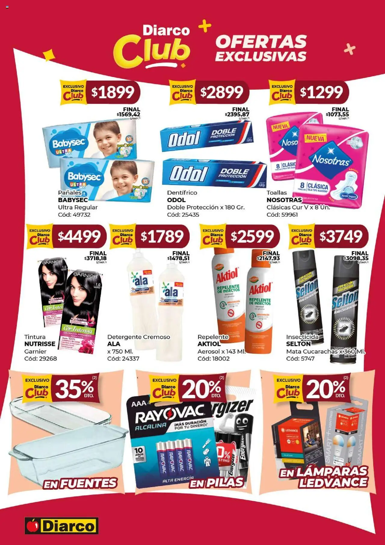 Diarco ofertas │ válido desde el 18.08.2025 | Página: 10 | Productos: Algodón, Insecticida, Toallas, Pañales