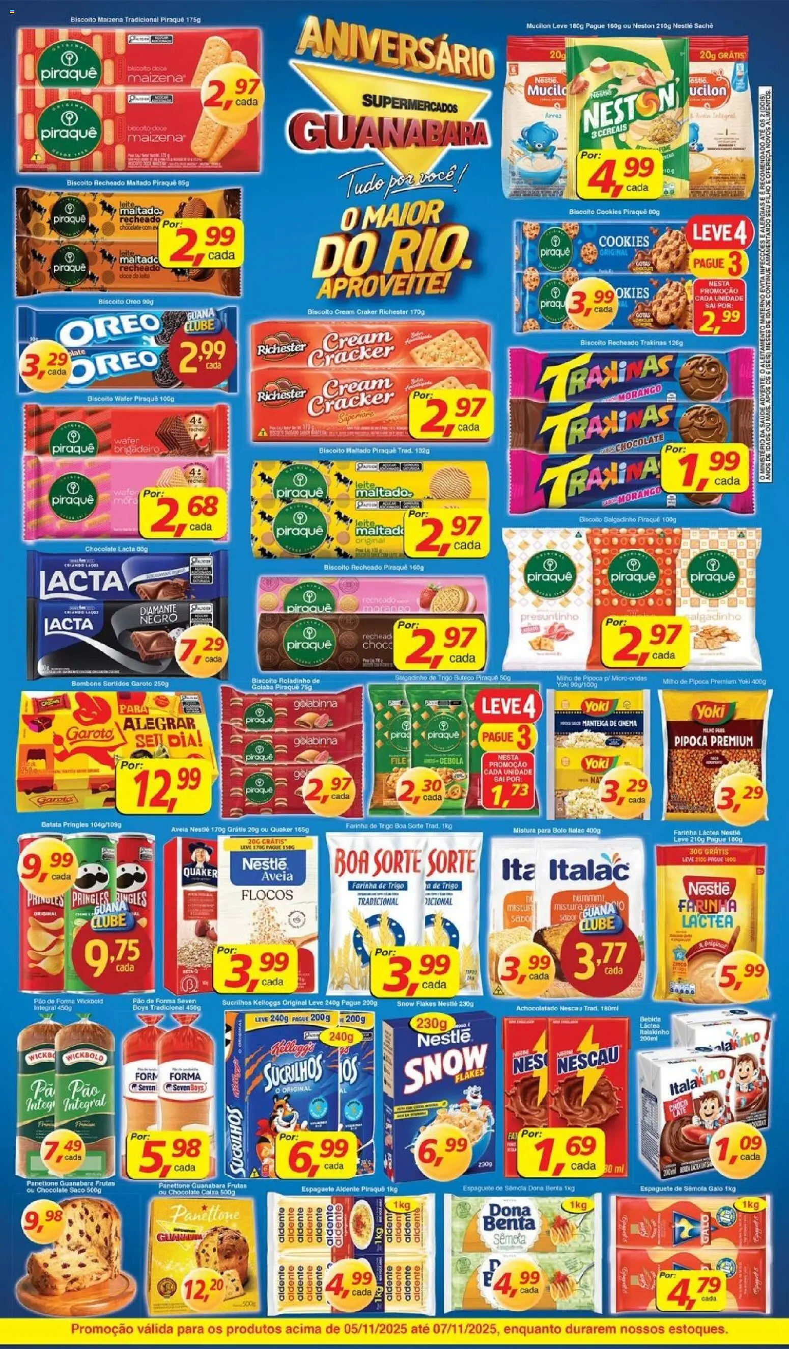 Supermercados Guanabara Folheto - válido de 05.11.2025 | Página: 6 | Produtos: Espaguete, Manteiga, Batata, Cookies