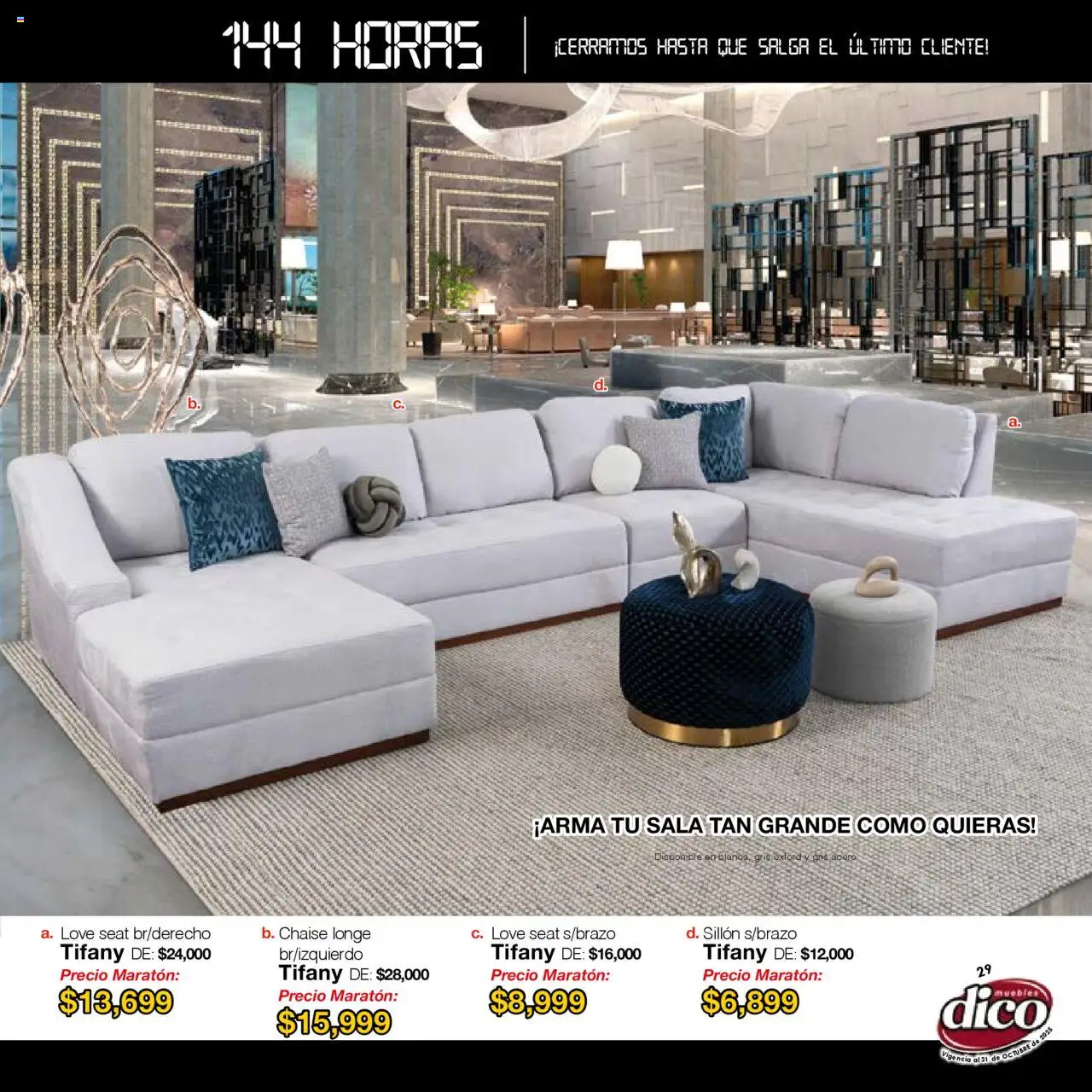 Nuevas ofertas de Muebles Dico válidas en toda la República Mexicana desde el 01.01.2025. ¡Encuentra las mejores ofertas en Muebles Dico - Catálogo Venta Maratónica Pacifico! | Página: 29 | Productos: Sillón