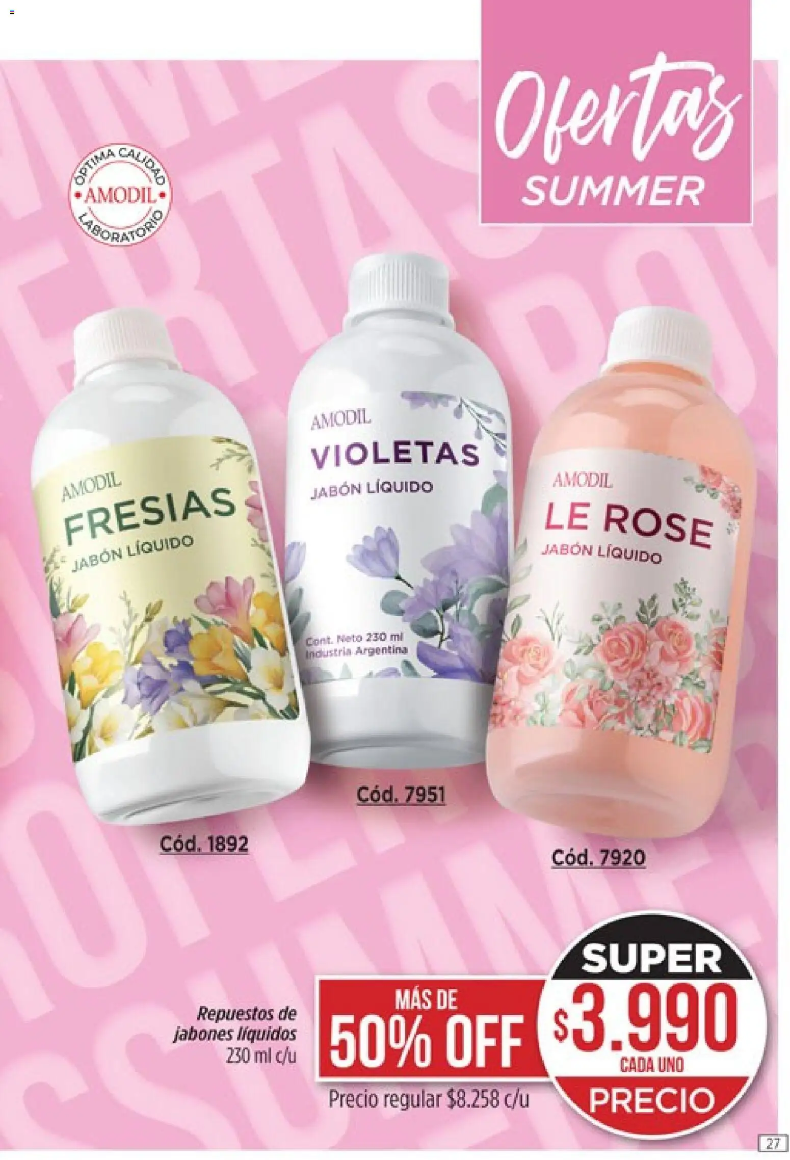 Catálogo Amodil Campaña 1/2026 │ válido desde el 01.01.2026 | Página: 27 | Productos: Jabón líquido, Jabón