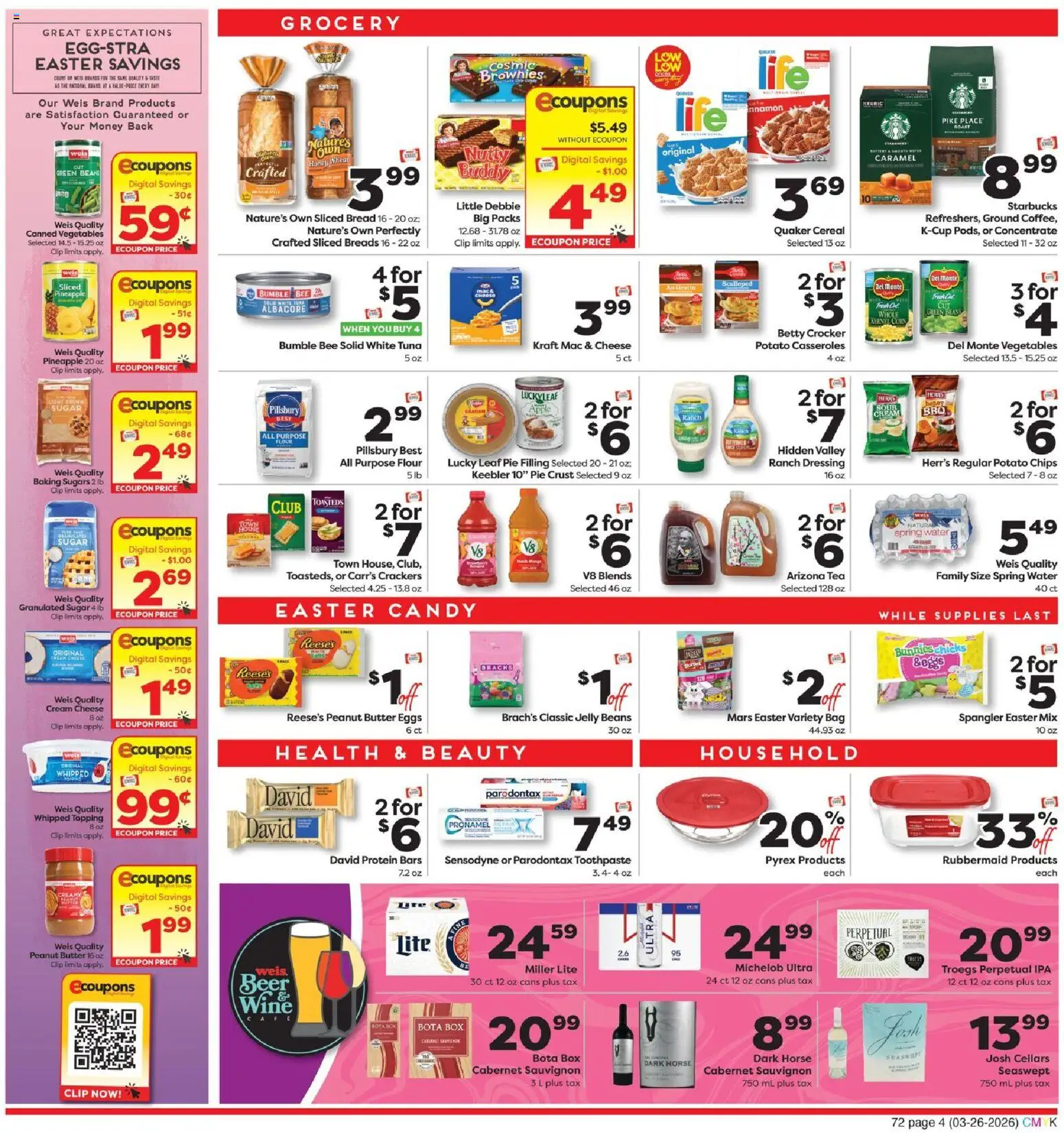 Weis Weekly Circular - WV - valid from 26.03.2026 | Page: 6 | Products: Clip, Wine, Cream, Vegetables