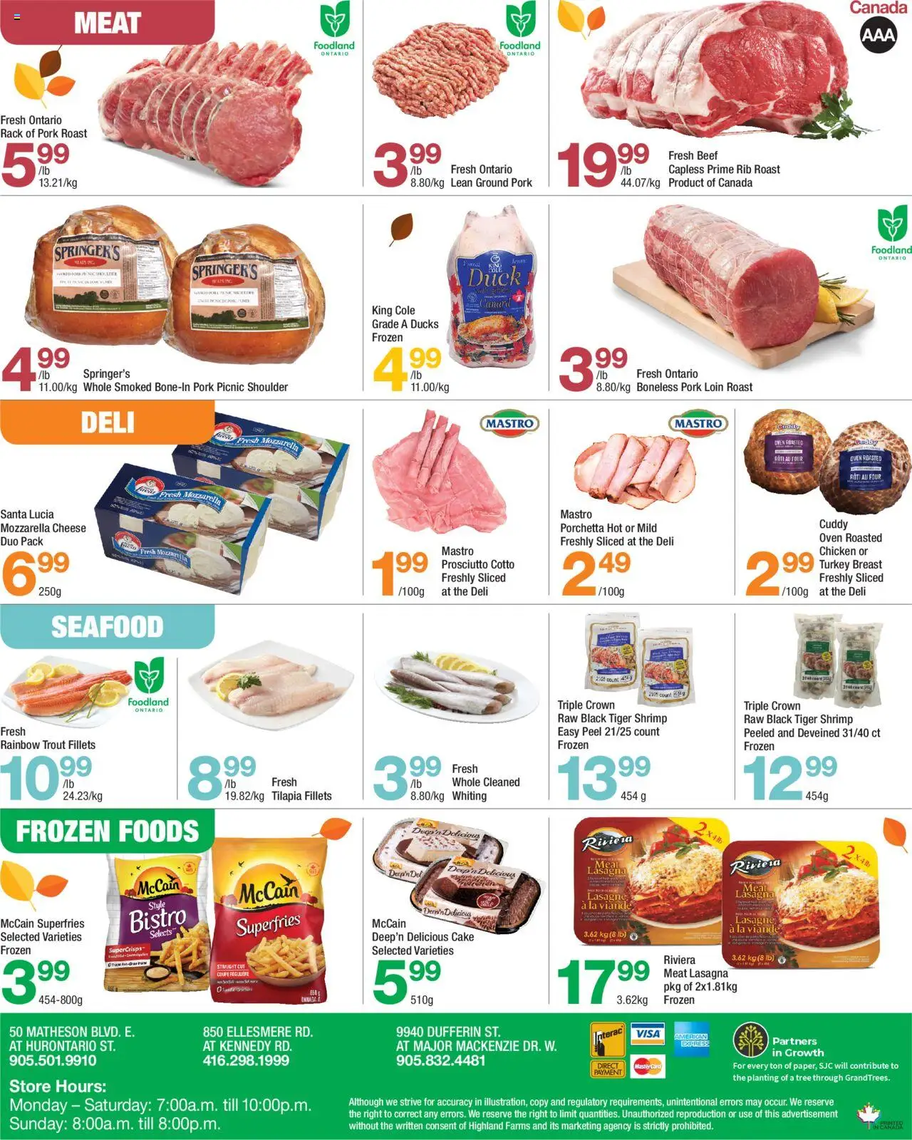 Highland Farms flyer valid from 02.10.2025 | Page: 4 | Products: Turkey, Oven, Cheese, Pork