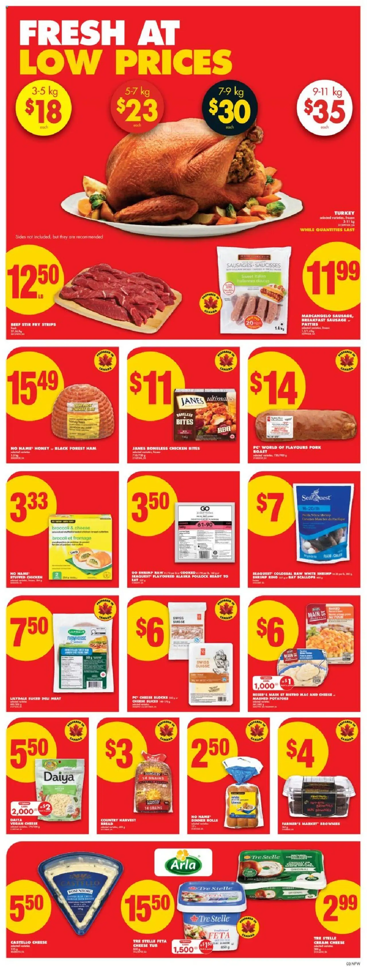 No Frills flyer valid from 02.10.2025 | Page: 3 | Products: Turkey, Potatoes, Chicken, Pork