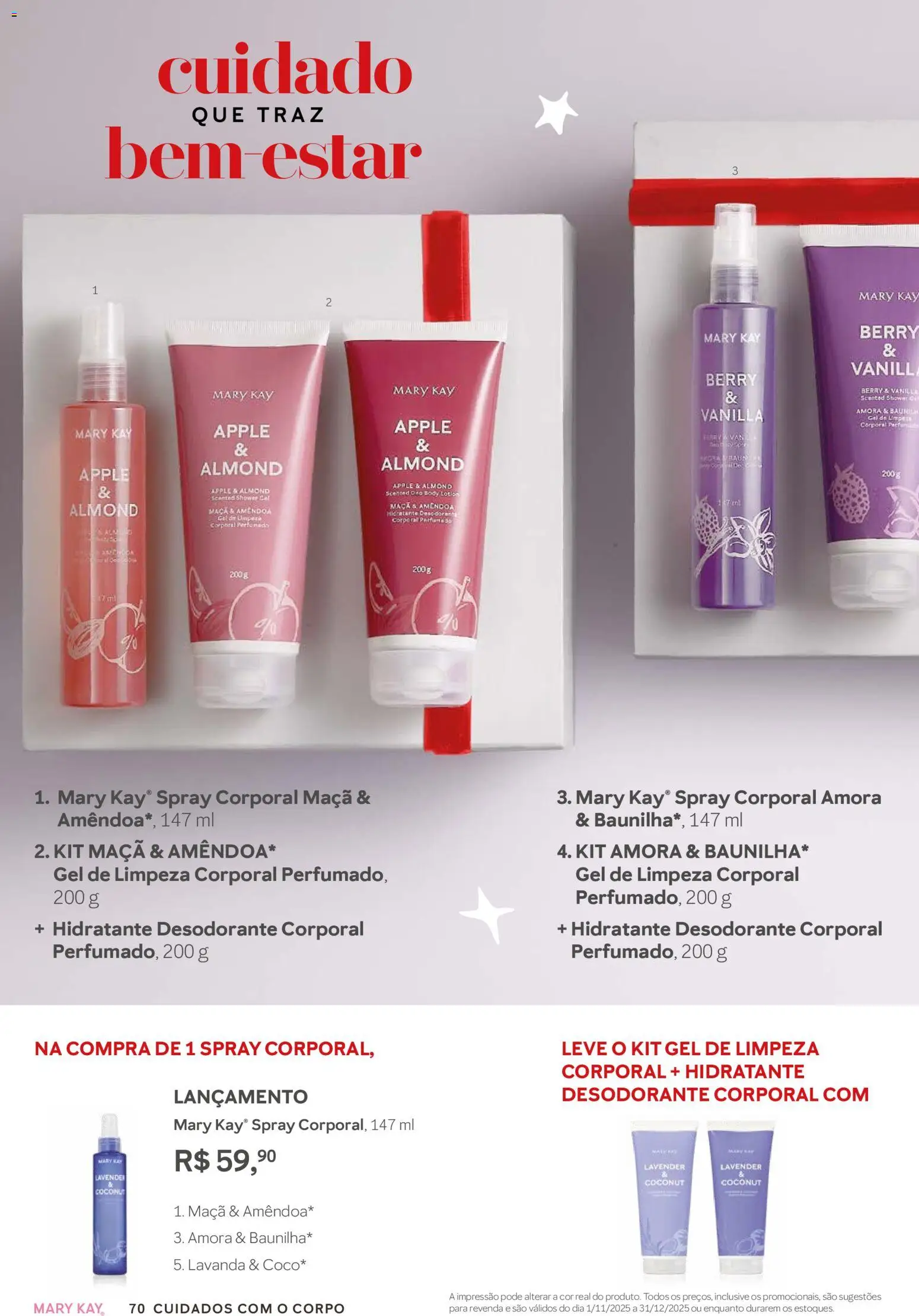 Mary Kay Folheto - válido de 01.11.2025 | Página: 70 | Produtos: Desodorante, Gel de limpeza, Body