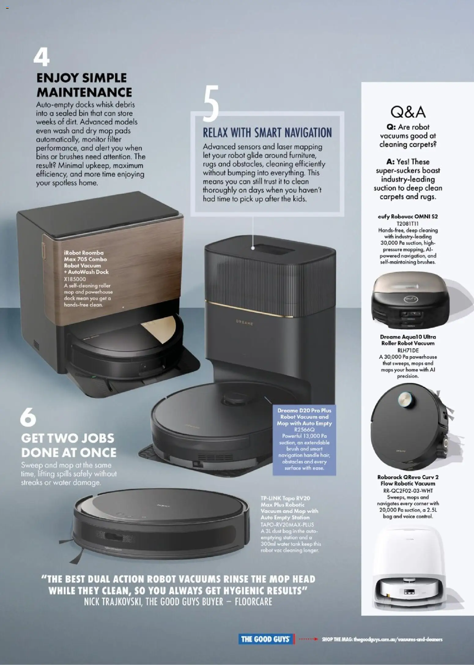 The Good Guys catalogue - valid from 18.03.2026 | Page: 5 | Products: Water, Rugs, Roomba, Navigation