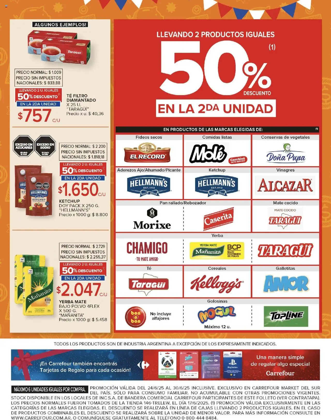 Carrefour Market catálogo - Chubut │ válido desde el 24.06.2025 | Página: 8 | Productos: Galletitas, Pan, Fideos, Mate cocido