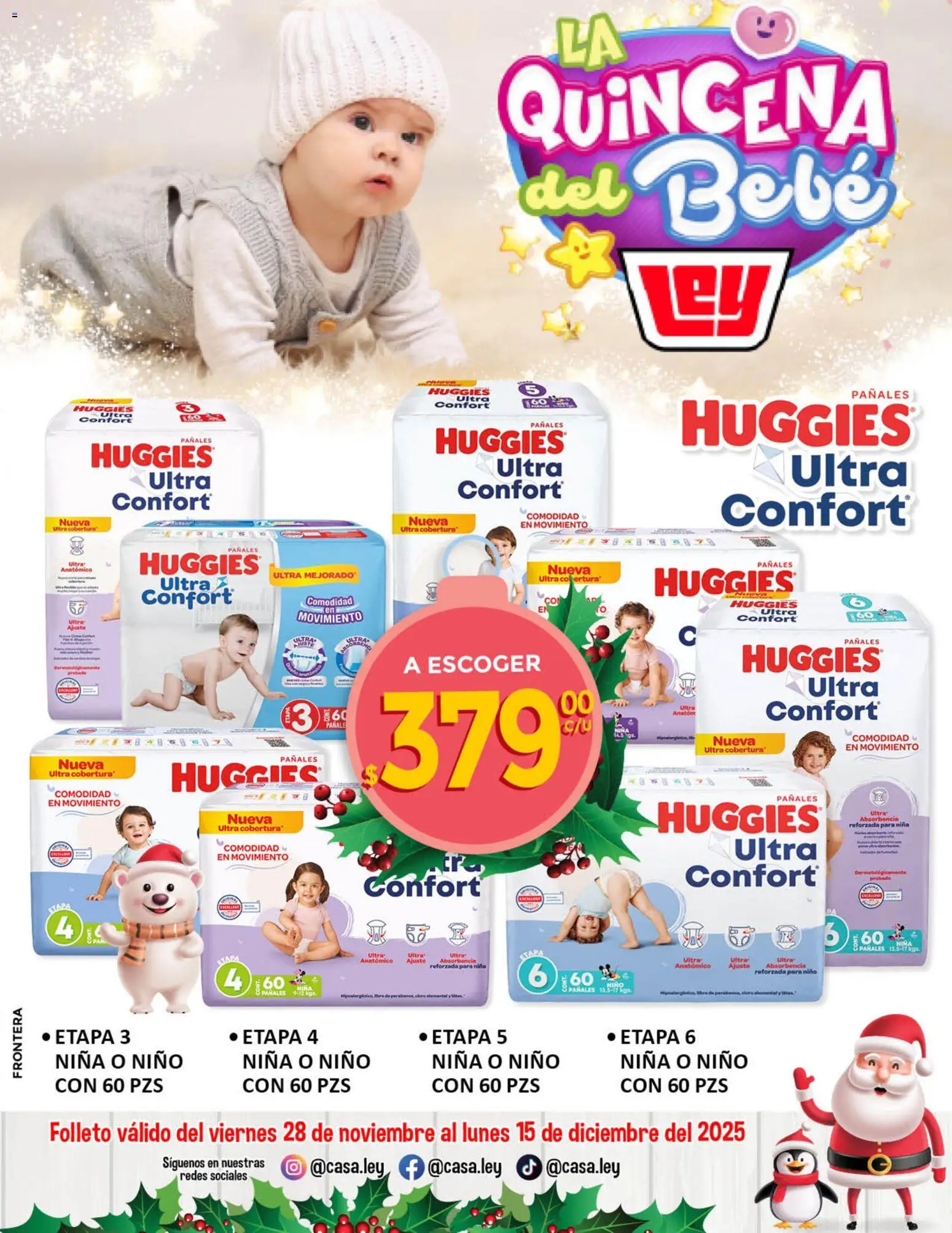 Nuevas ofertas de Casa Ley válidas en toda la República Mexicana desde el 28.11.2025. ¡Encuentra las mejores ofertas en Casa Ley folleto Quincena del Bebé! | Página: 24 | Productos: Pañales, Cloro