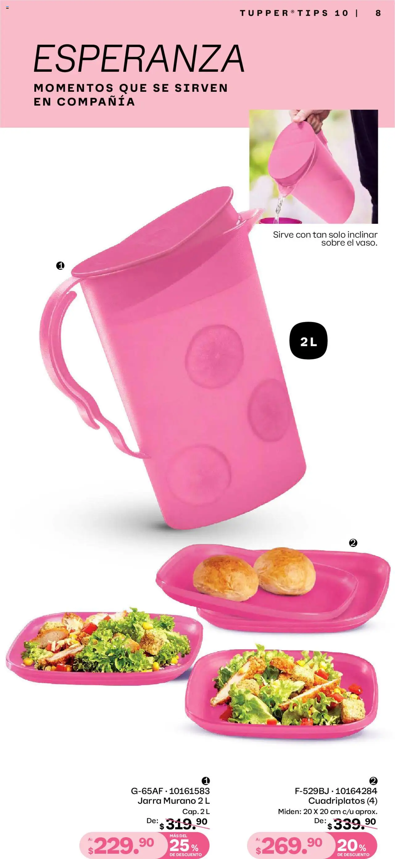 Nuevas ofertas de Tupperware válidas en toda la República Mexicana desde el 08.09.2025. ¡Encuentra las mejores ofertas en Tupperware - Catálogo! | Página: 8 | Productos: Tupper, Sobre, Jarra