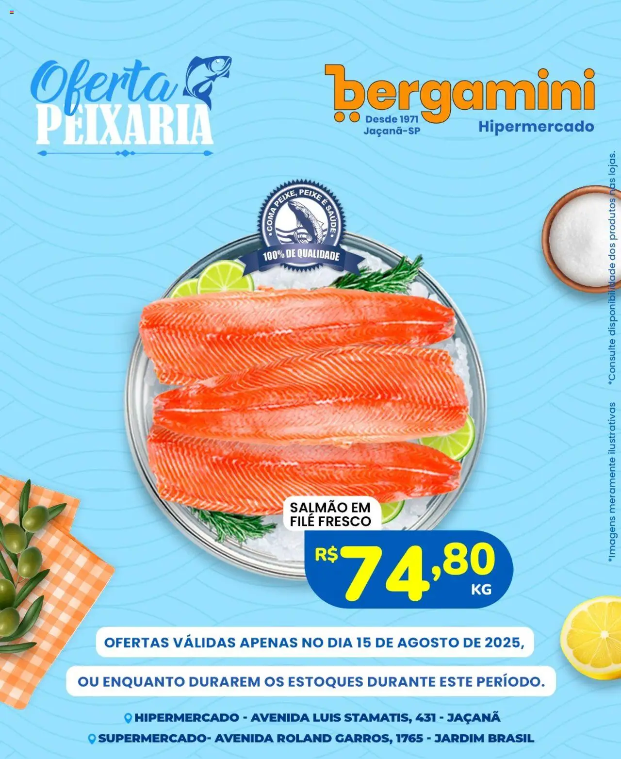 Supermercado Bergamini Folheto - válido de 15.08.2025 | Página: 7 | Produtos: Salmão