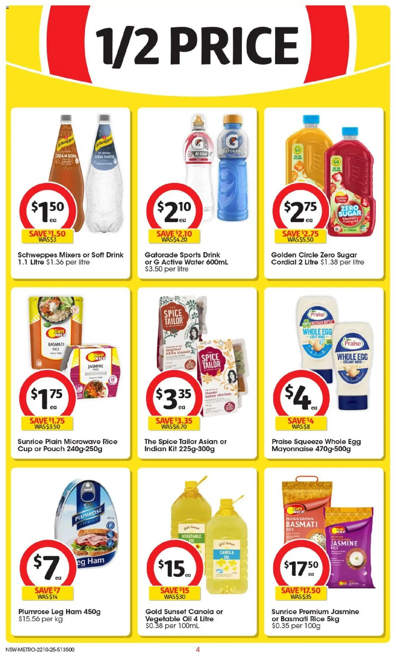 Coles catalogue - valid from 22.10.2025 | Page: 4 | Products: Butter, Rice, Water, Sugar