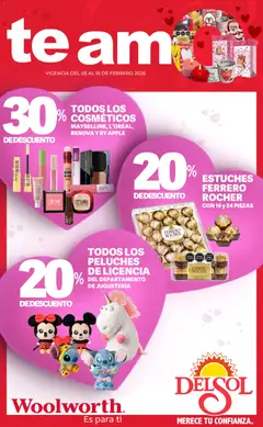 Vista previa de Del Sol y Woolworth catálogo El regalo perfecto - San Valentin, nuevo folleto de la tienda, válido en México a partir del 05.02.2026