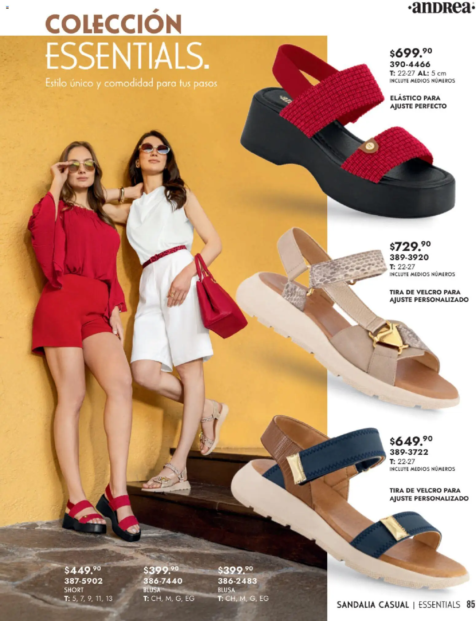 Nuevas ofertas de Andrea válidas en toda la República Mexicana desde el 25.01.2026. ¡Encuentra las mejores ofertas en Andrea catálogo Calzado Dama! | Página: 85 | Productos: Blusa, Short