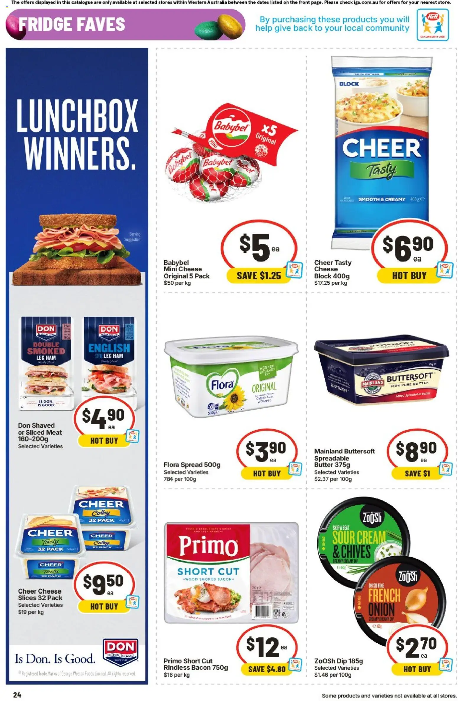 IGA catalogue - valid from 01.04.2026 | Page: 24 | Products: Bacon, Cheese, Ham, Fridge