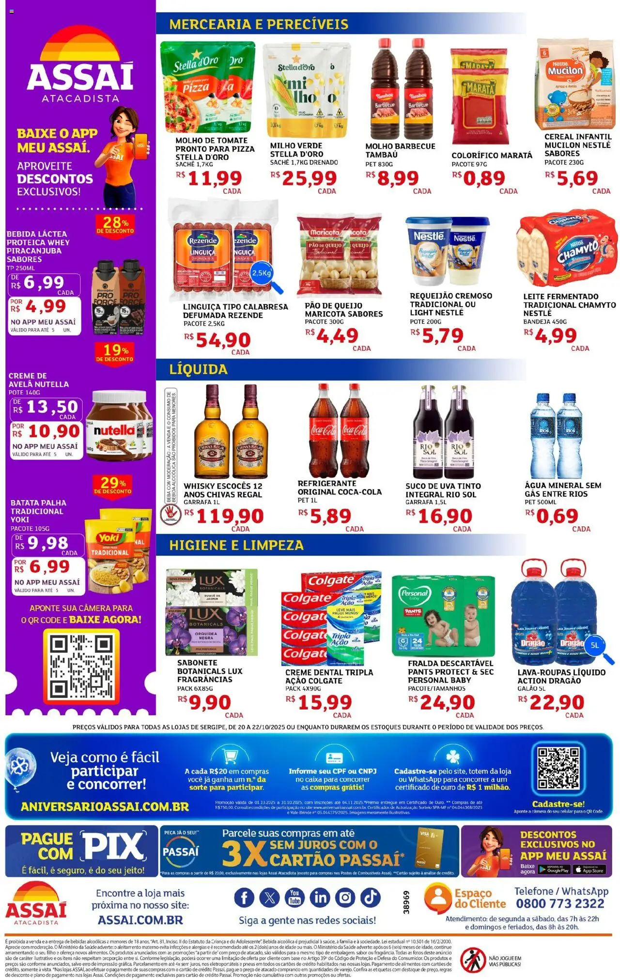 Assaí Atacadista Folheto - válido de 20.10.2025 | Página: 2 | Produtos: Cola, Suco, Base, Câmera