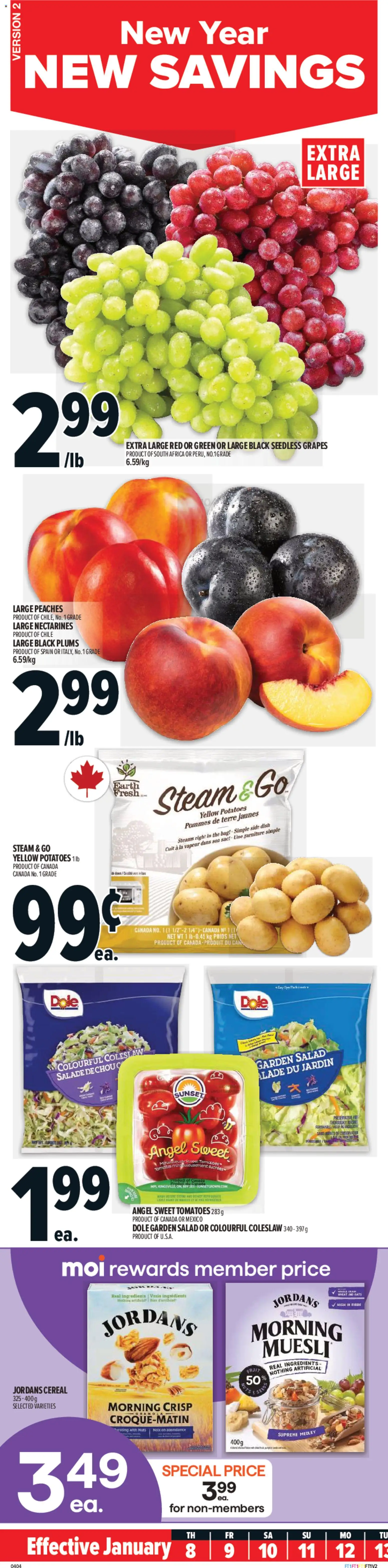 Metro flyer valid from 08.01.2026 | Page: 1 | Products: Nuts, Salad, Potatoes, Tomatoes
