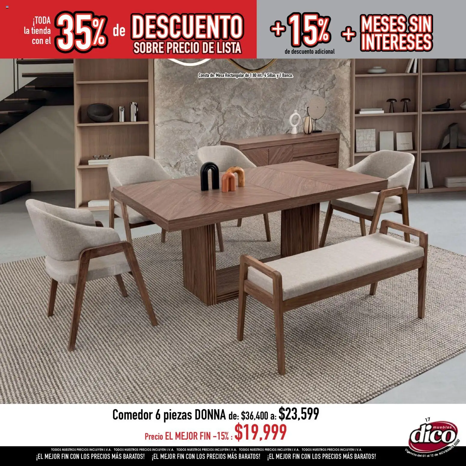 Nuevas ofertas de Muebles Dico válidas en toda la República Mexicana desde el 01.11.2025. ¡Encuentra las mejores ofertas en Muebles Dico Buen Fin ! | Página: 17 | Productos: Mesa, Sobre