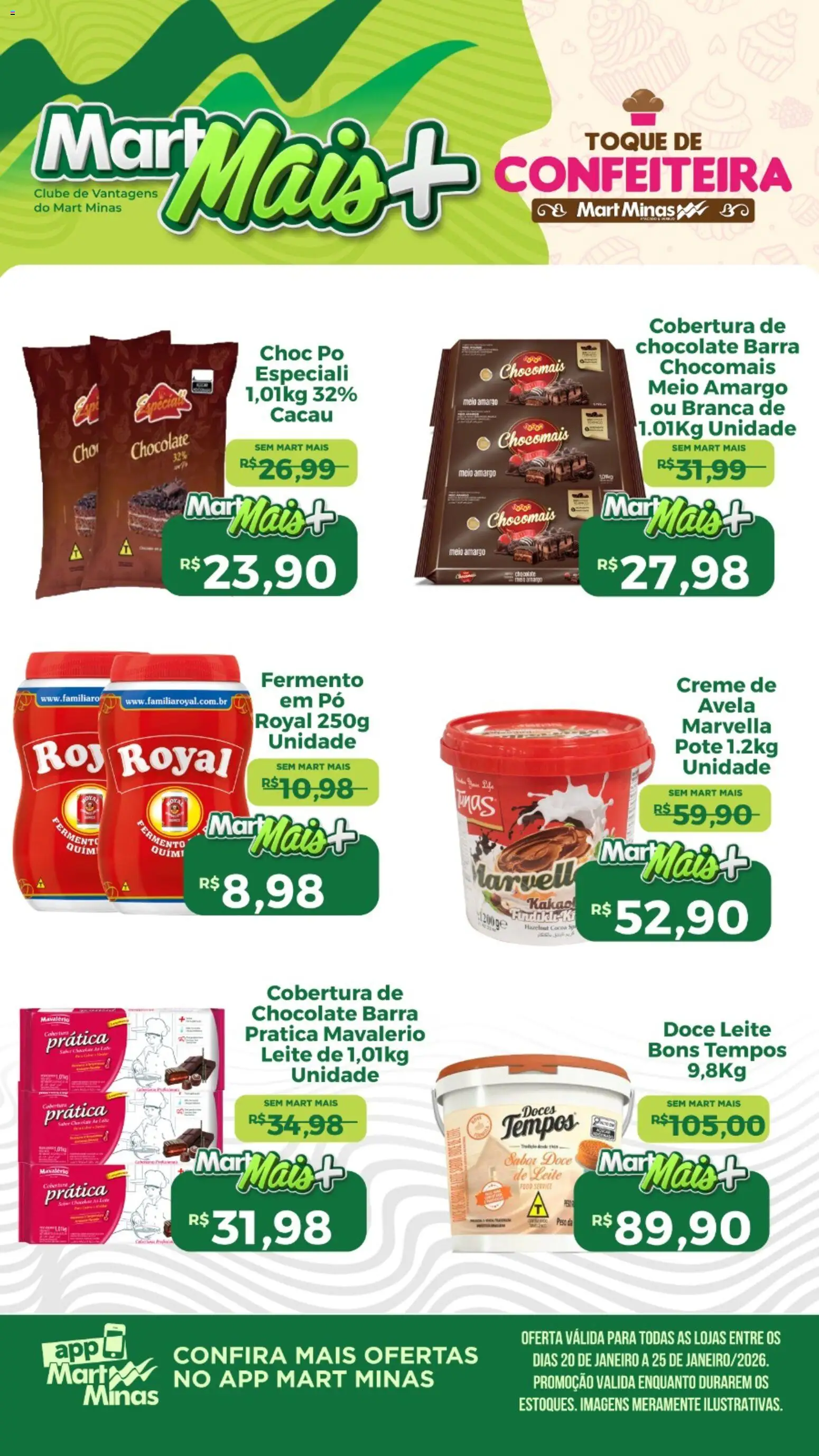 Mart Minas Folheto - válido de 20.01.2026 | Página: 2 | Produtos: Pó, Leite, Chocolate, Doces