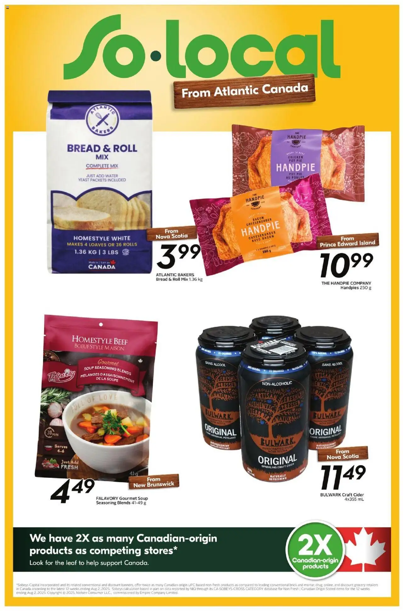 Sobeys flyer valid from 09.10.2025 | Page: 20 | Products: Beef, Bread, Chicken