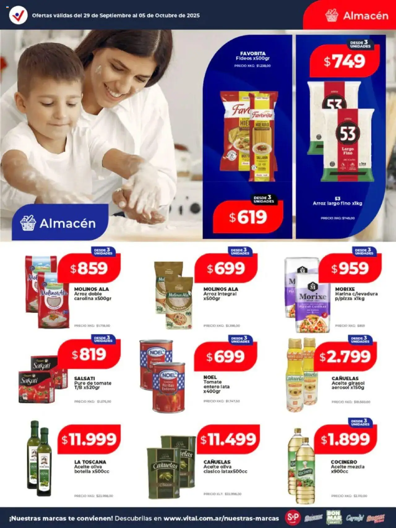 Vital - Ofertas Neuquén │ válido desde el 30.09.2025 | Página: 9 | Productos: Harina, Tomate, Pure de Tomate, Arroz