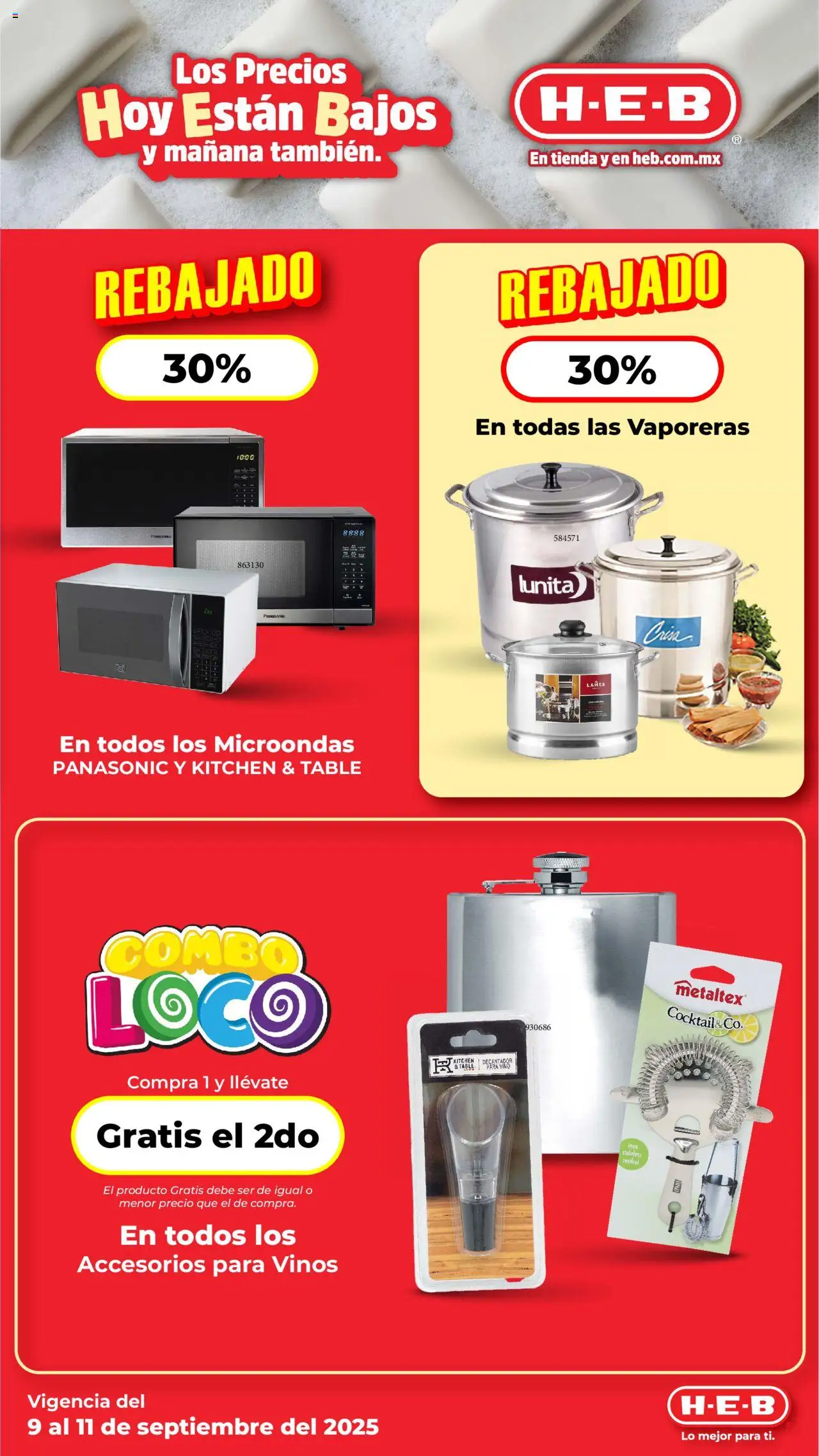 Nuevas ofertas de H-E-B válidas en toda la República Mexicana desde el 09.09.2025. ¡Encuentra las mejores ofertas en H-E-B - Folleto! | Página: 9 | Productos: Microondas