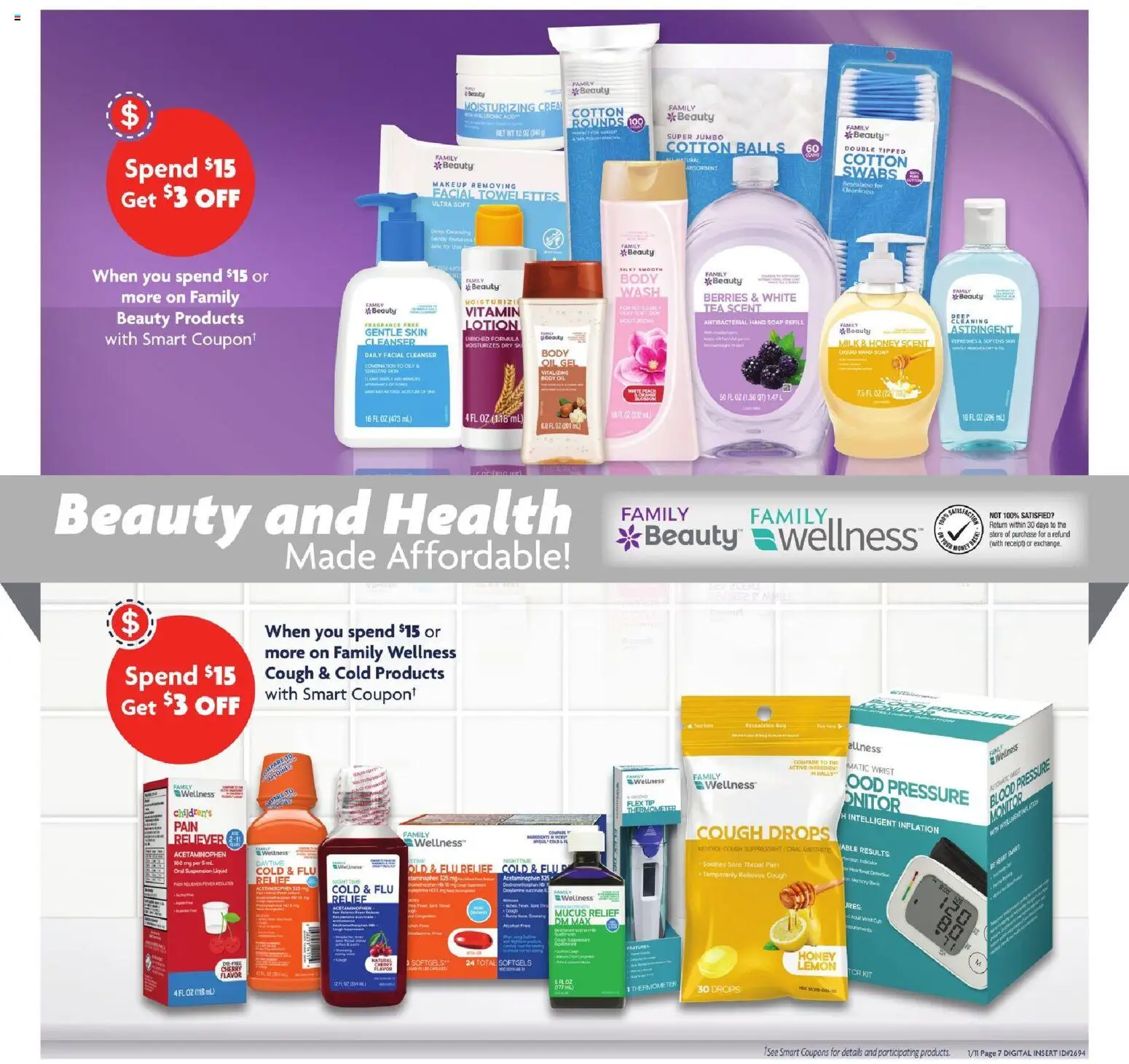 Family Dollar Weekly Ad - valid from 11.01.2026 | Page: 7 | Products: Couch, Milk, Lemon, Thermometer