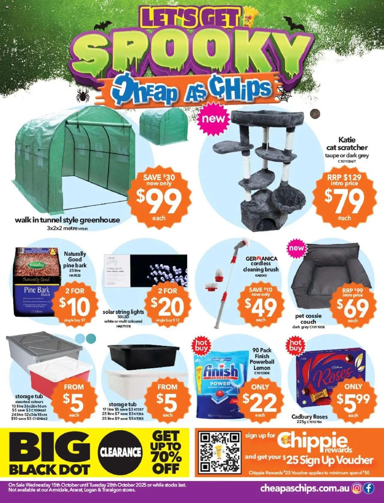 Cheap as Chips catalogue - valid from 15.10.2025 | Page: 1 | Products: Couch, Brush, Greenhouse, Lemon