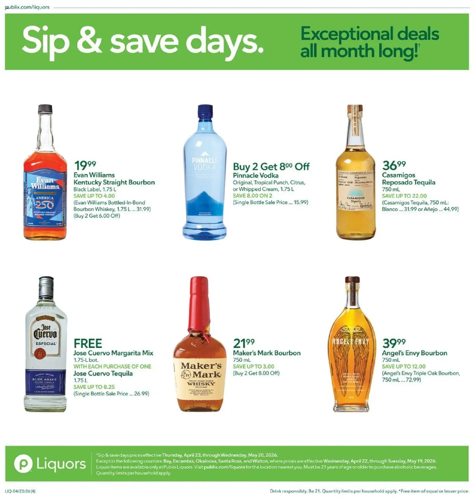Publix Liquor - valid from 23.04.2026 | Page: 4 | Products: Bourbon, Vodka