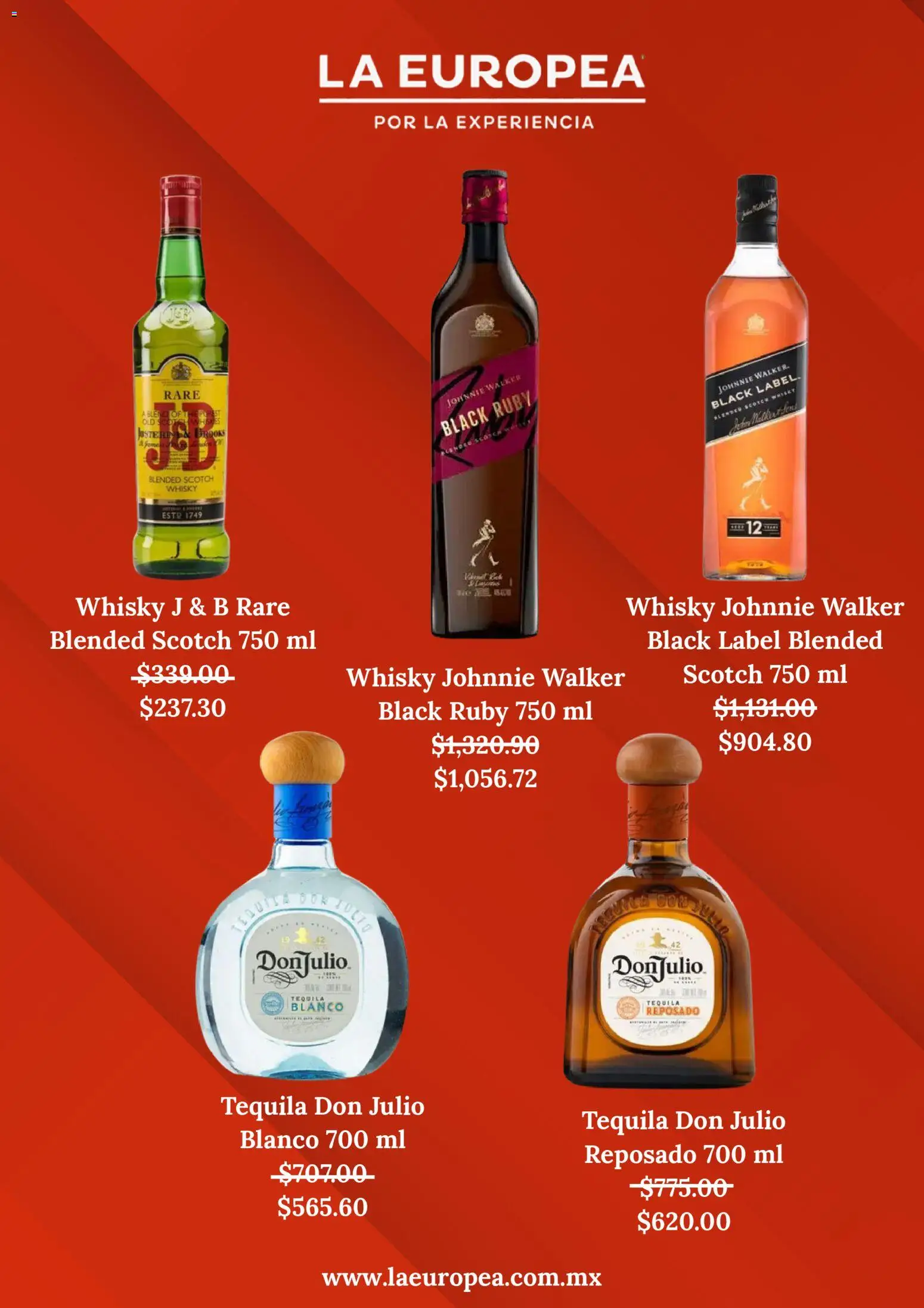 Nuevas ofertas de La Europea válidas en toda la República Mexicana desde el 03.11.2025. ¡Encuentra las mejores ofertas en La Europea Buen Fin ! | Página: 4 | Productos: Tequila, Whisky