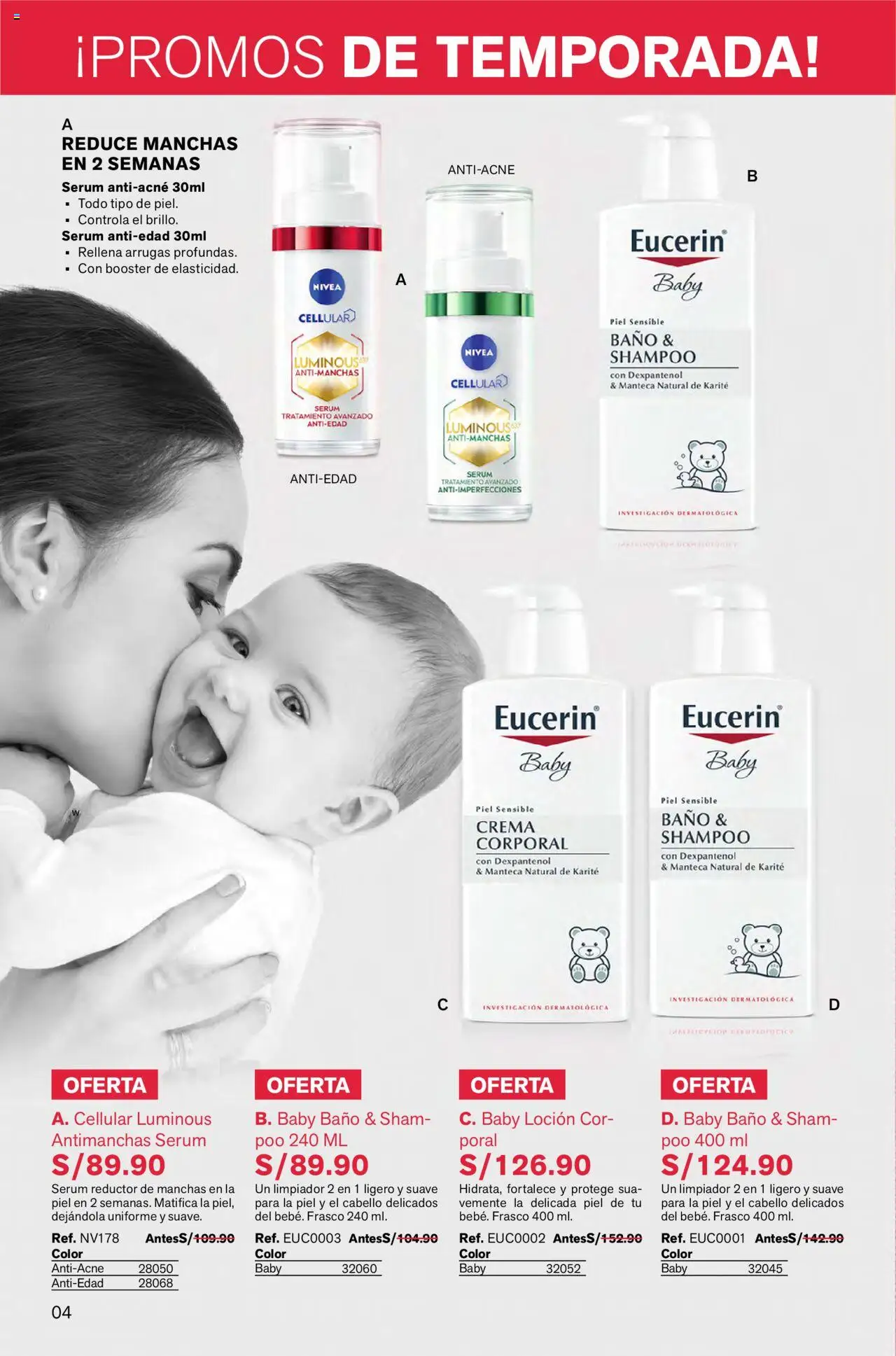 Catálogo Leonisa válido desde 01.10.2025 | Página: 4 | Productos: Shampoo, Baño, Crema