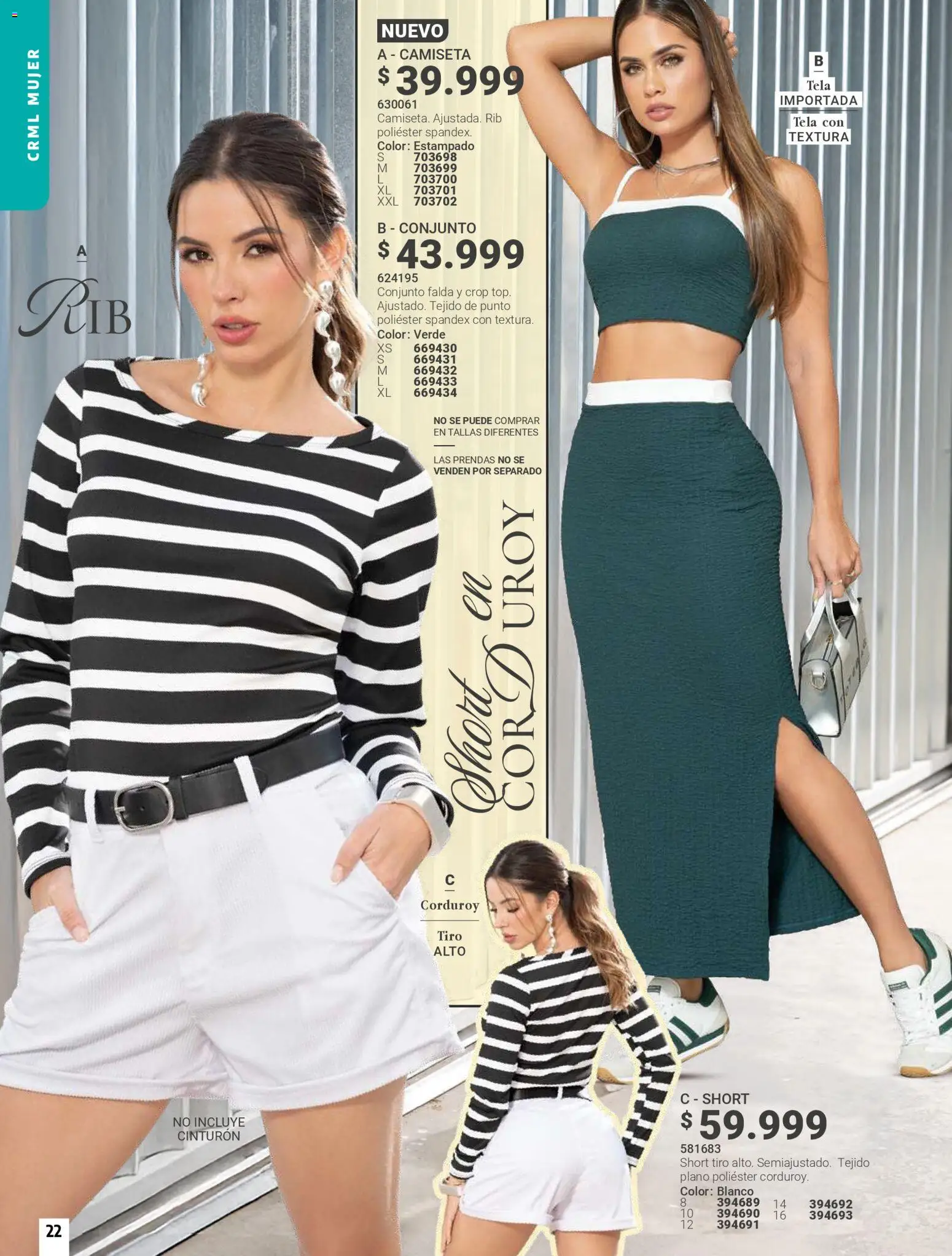 Carmel revista - valida desde el 01.04.2026 | Página: 22 | Productos: Falda, Short, Camiseta, Conjunto