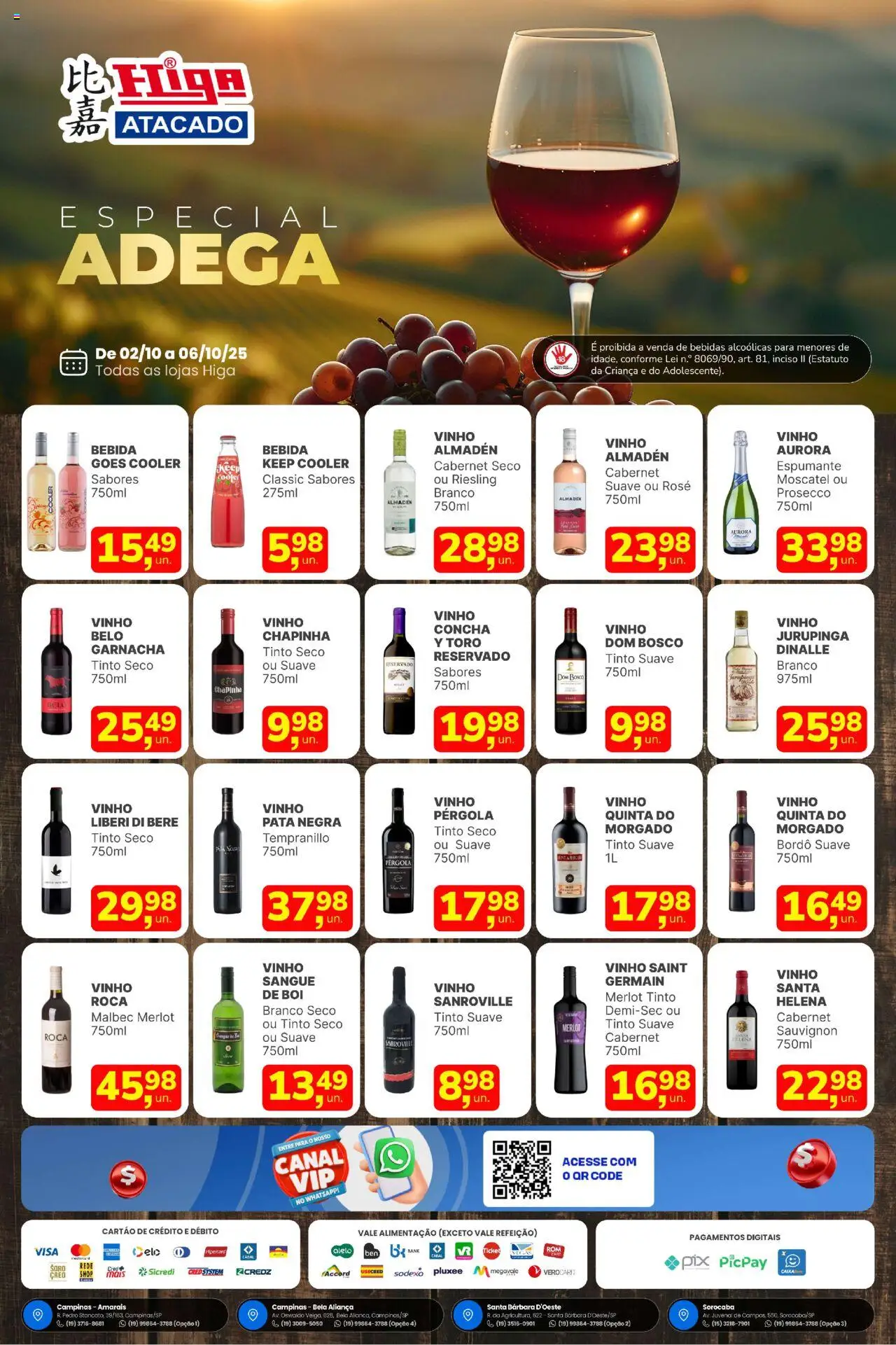 Higa Atacado Folheto - válido de 02.10.2025 | Página: 1 | Produtos: Chapinha, Espumante, Aliança, Bebida