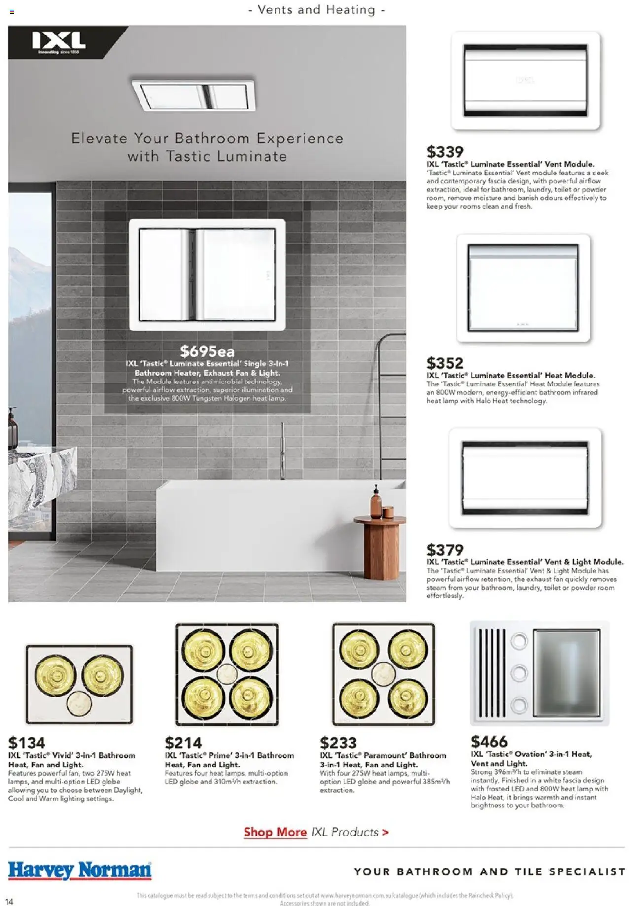 Harvey Norman catalogue - valid from 03.10.2025 | Page: 14 | Products: Lamp, Light, Fan, Bathroom
