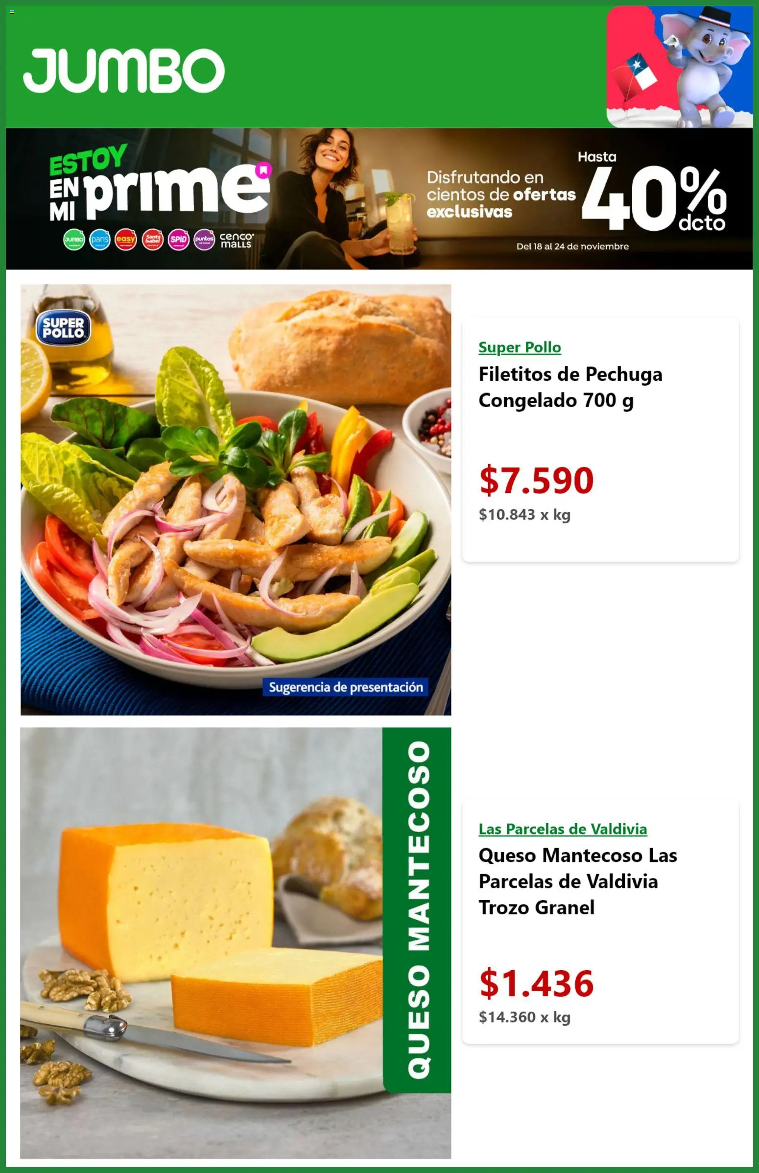 Jumbo ofertas  │ válido desde el 18.11.2025 | Página: 4 | Productos: Queso, Pollo