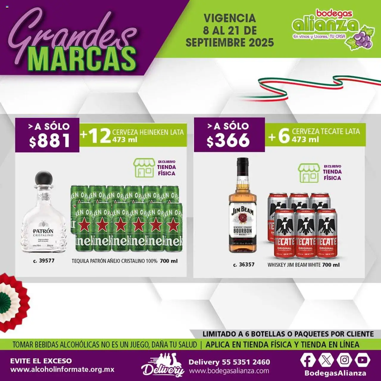 Nuevas ofertas de Bodegas Alianza válidas en toda la República Mexicana desde el 08.09.2025. ¡Encuentra las mejores ofertas en Bodegas Alianza - Catálogo Grandes Marcas! | Página: 12 | Productos: Whiskey, Cerveza, Tequila