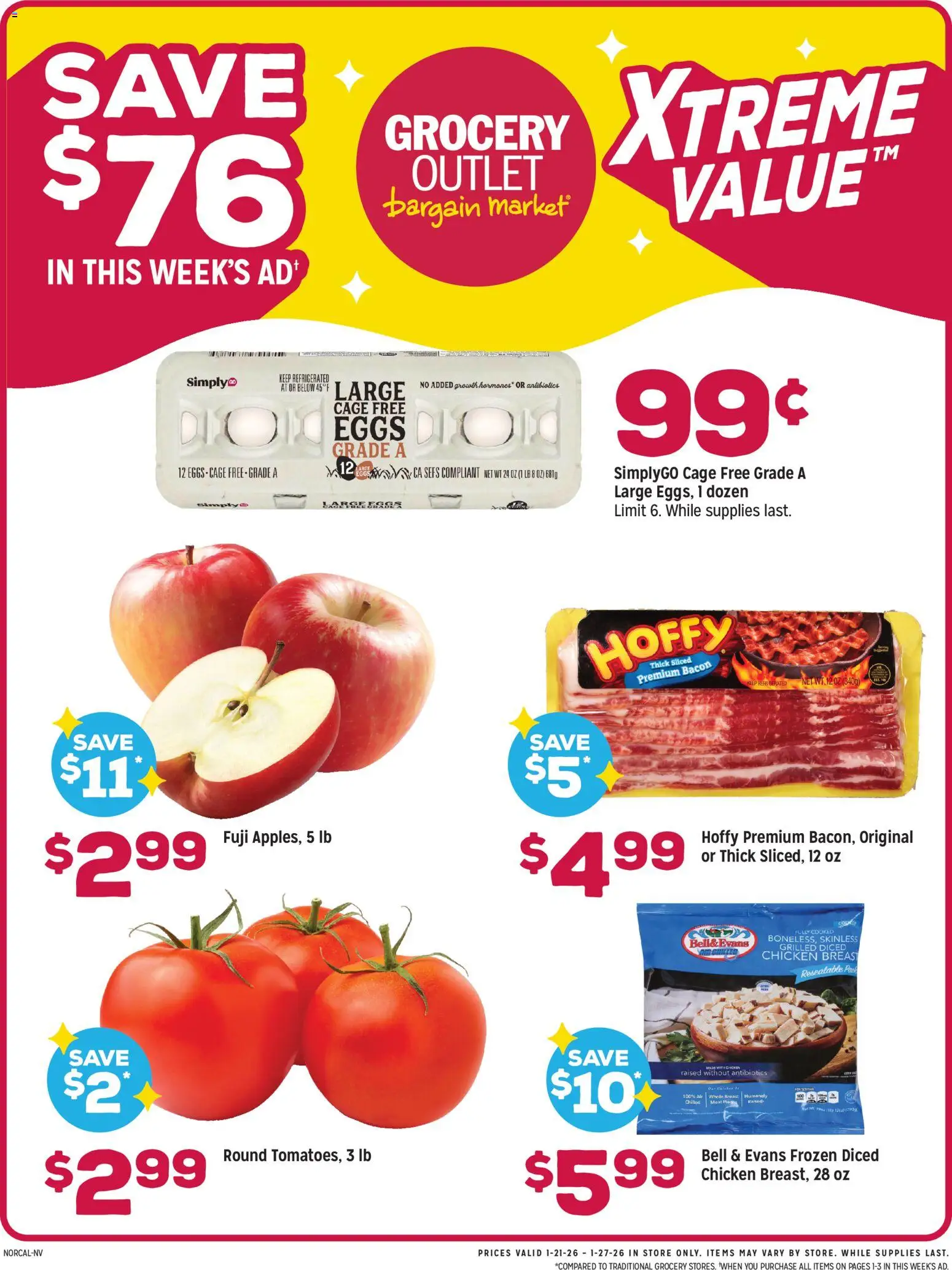 Grocery Outlet Weekly Ad - valid from 21.01.2026 | Page: 1 | Products: Eggs